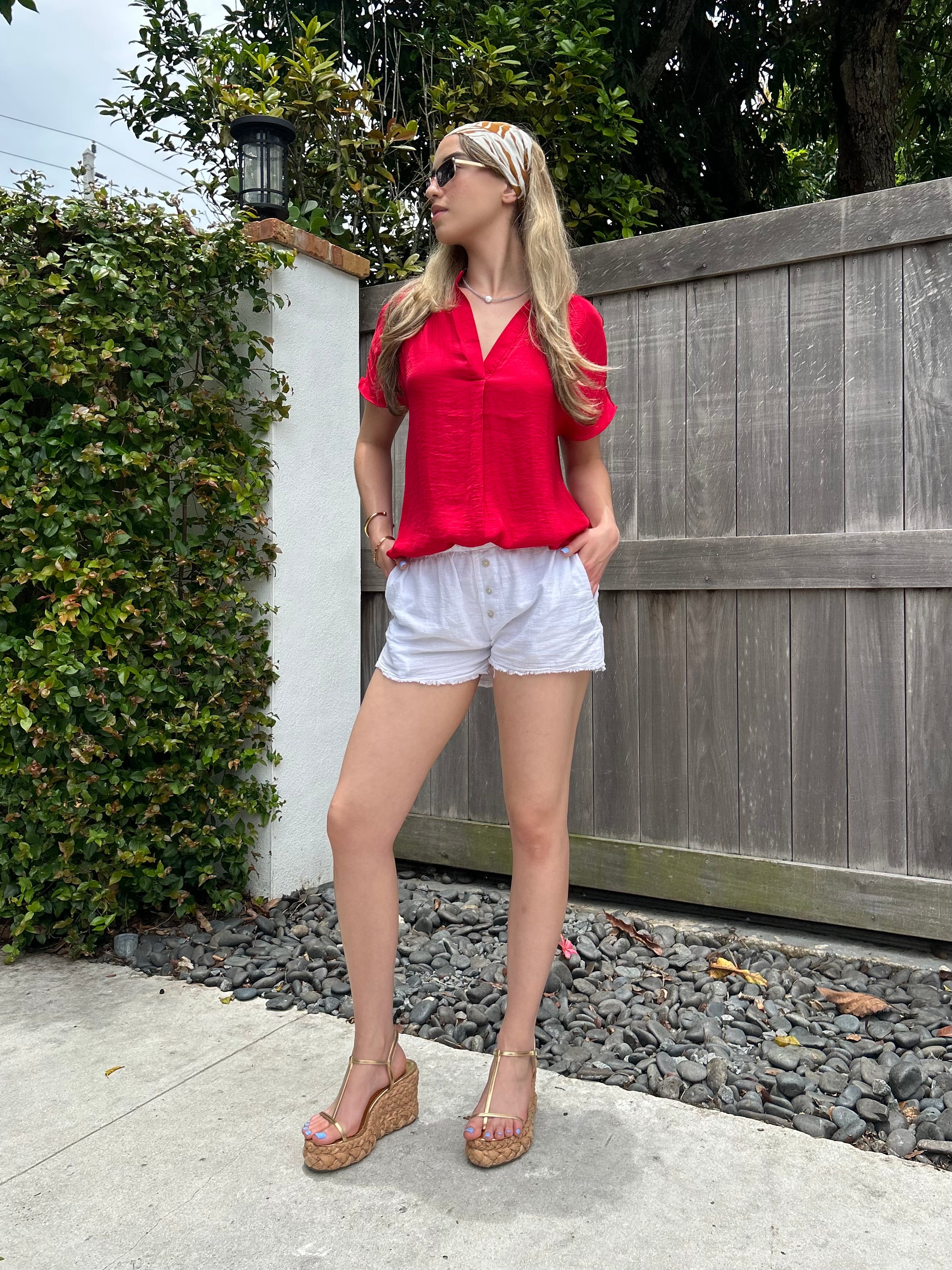 DOWNTOWN BLOUSE-RED