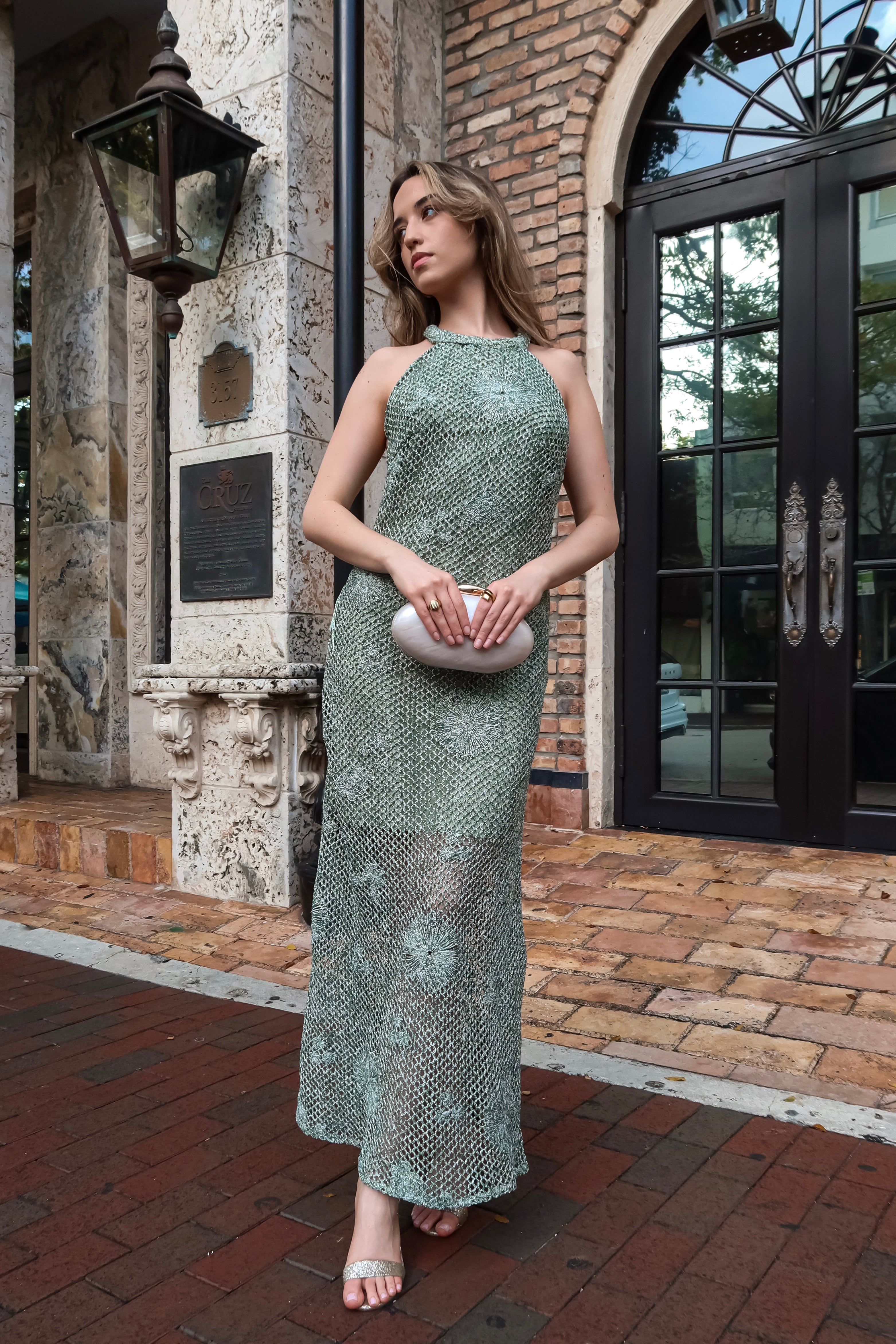 IBIZA NEW YEAR CROCHET DRESS GREEN