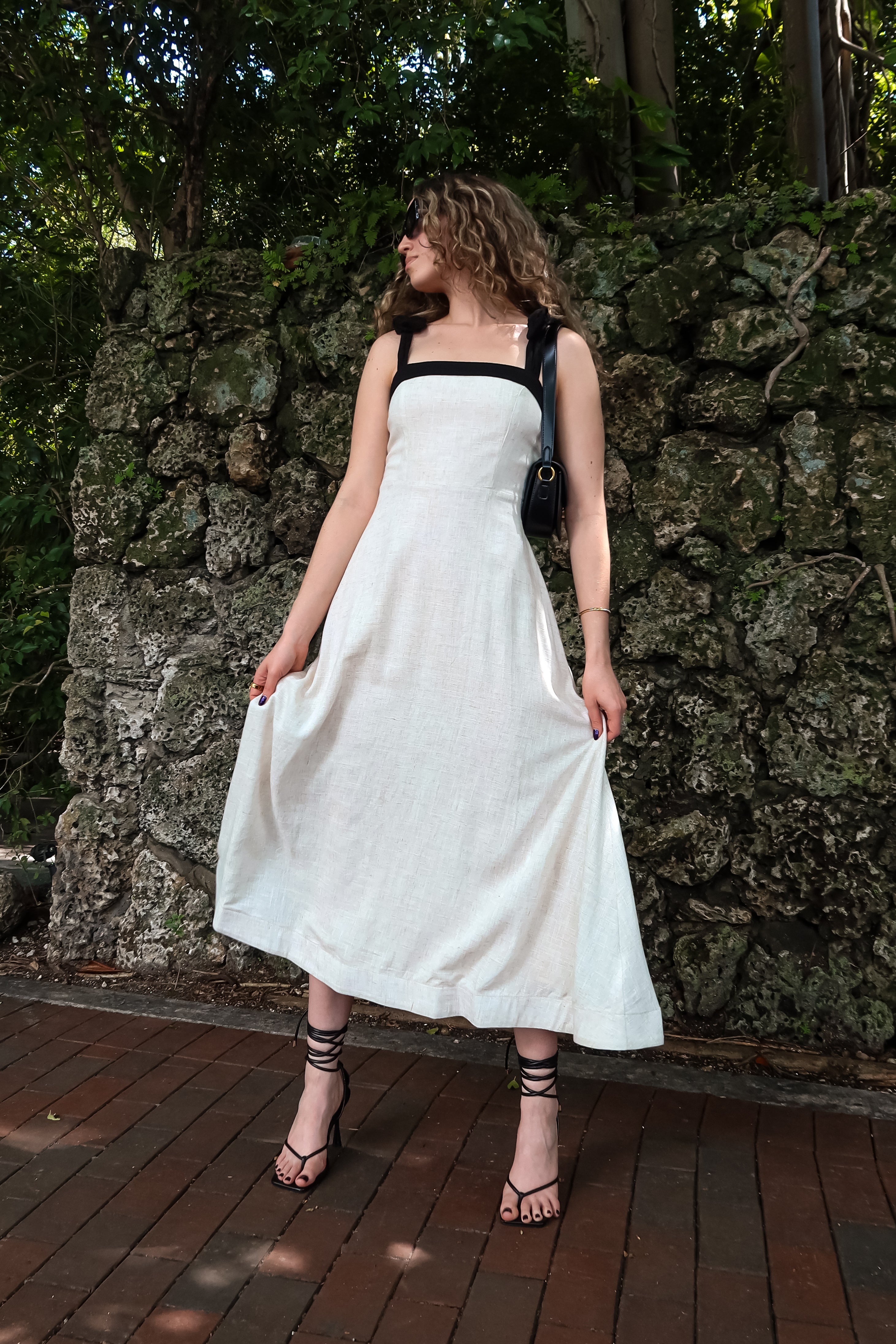 PALERMA COTTON LINEN MIDI DRESS