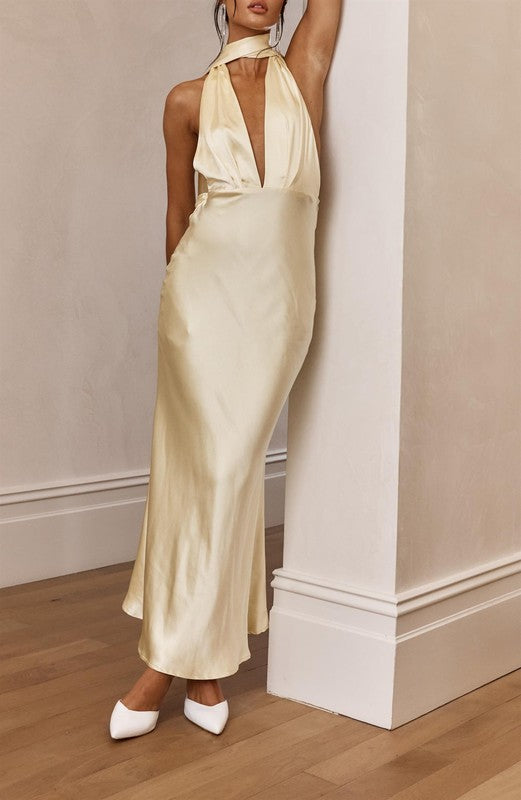 IT’S FATE SATIN MAXI DRESS