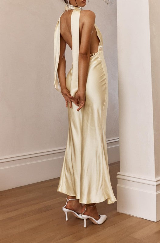 IT’S FATE SATIN MAXI DRESS
