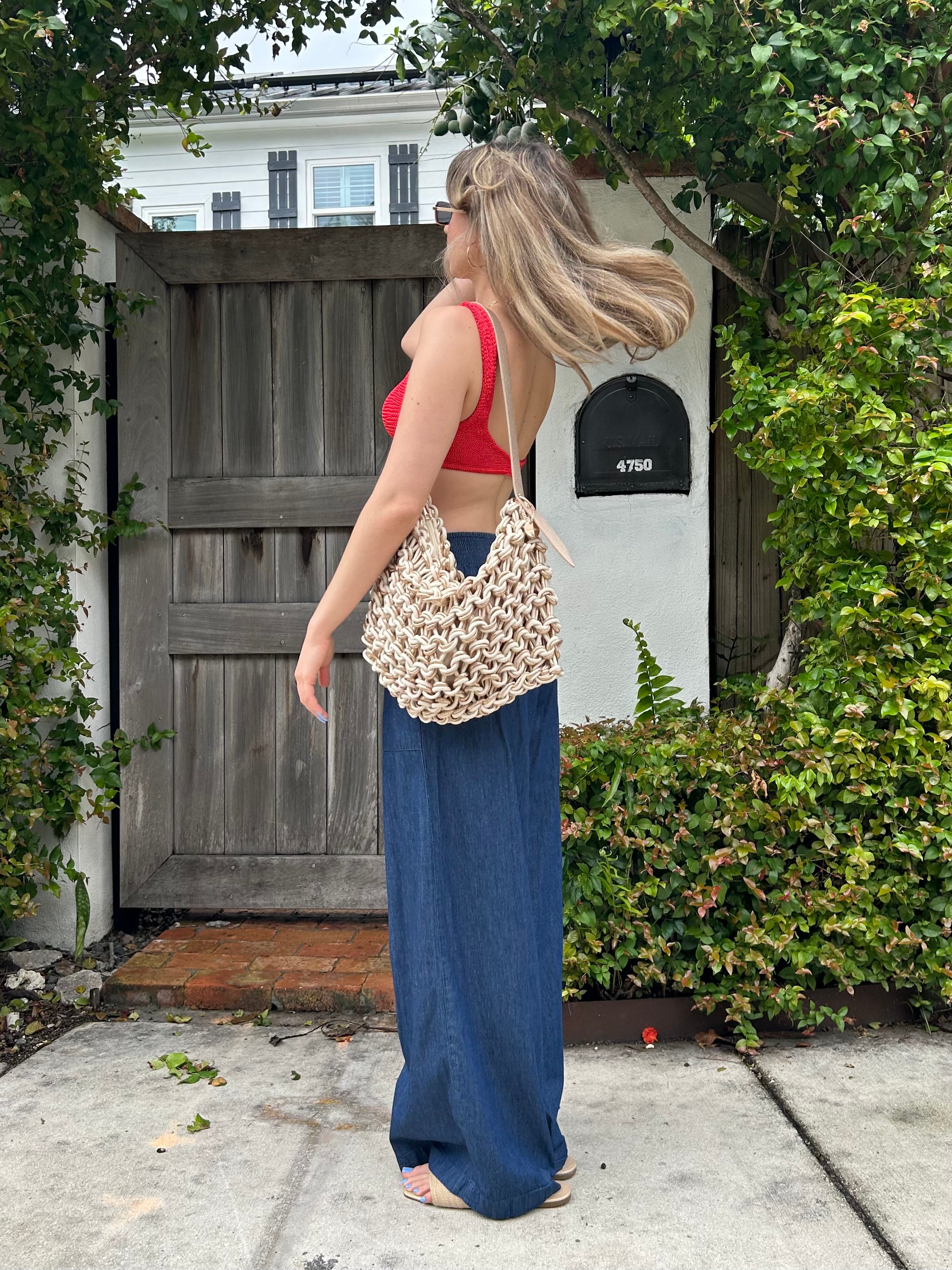 MIAMI SUNSET KNIT LUREX BAG