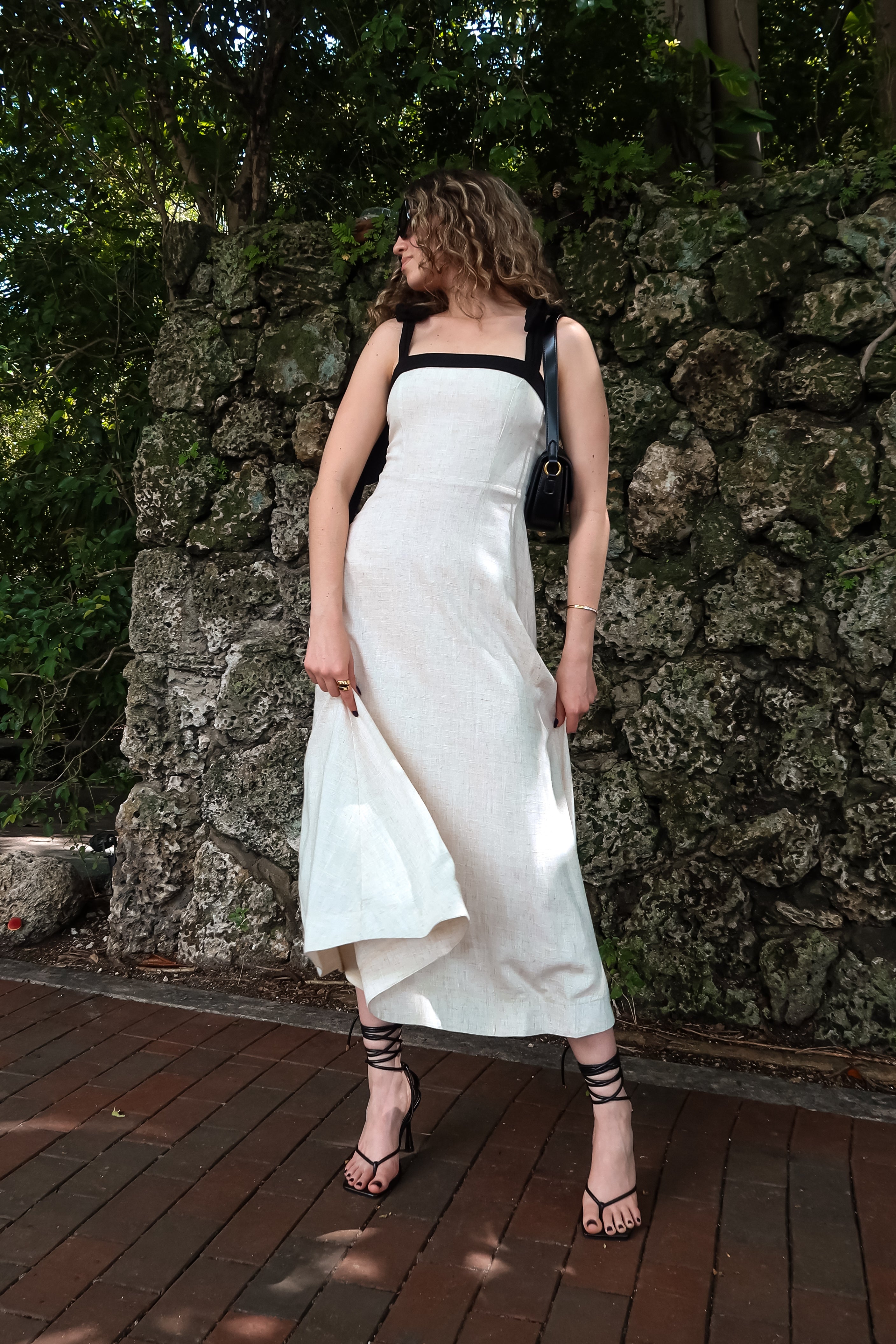 PALERMA COTTON LINEN MIDI DRESS