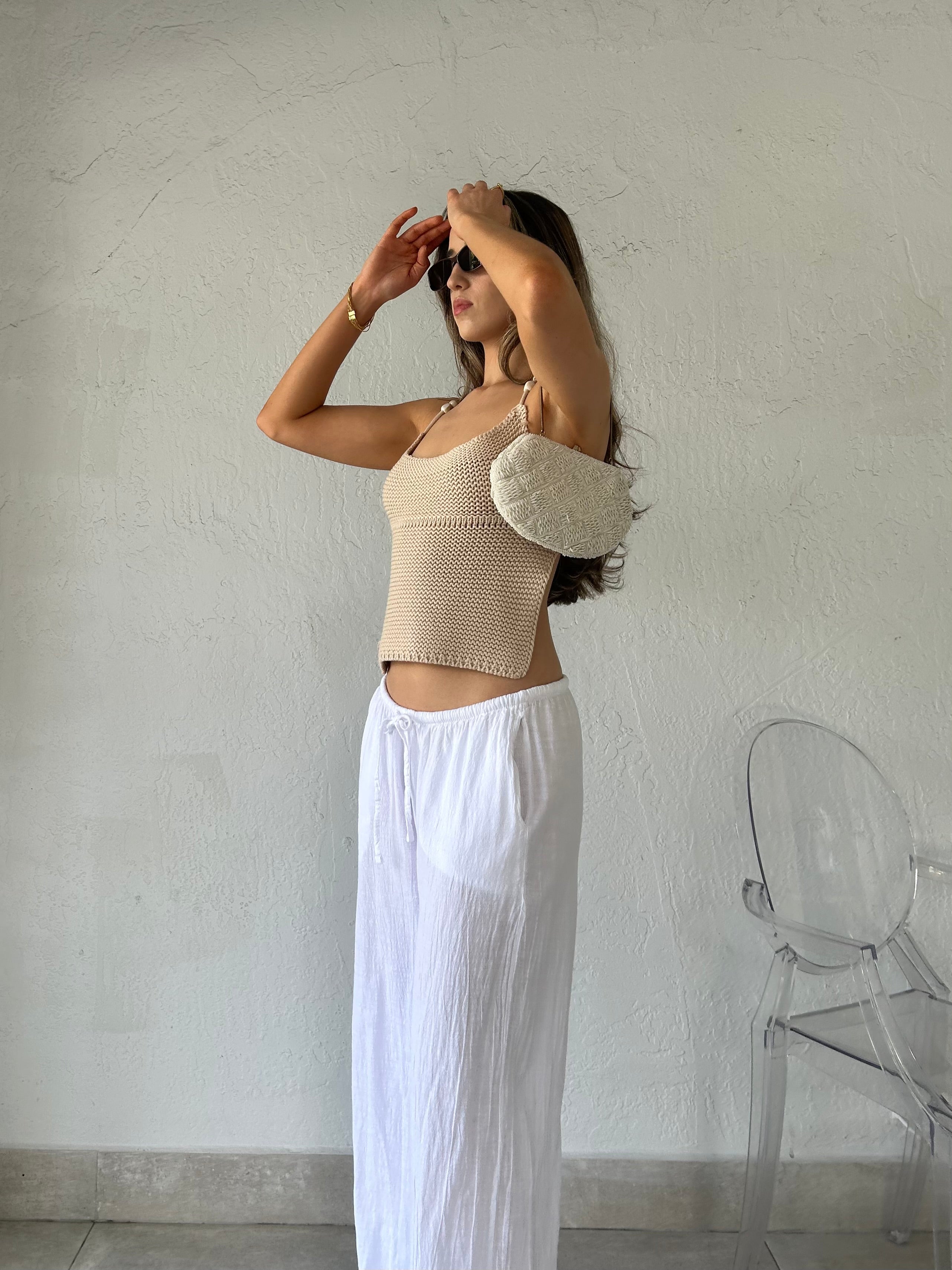 MERMAID KNIT HALTER TOP