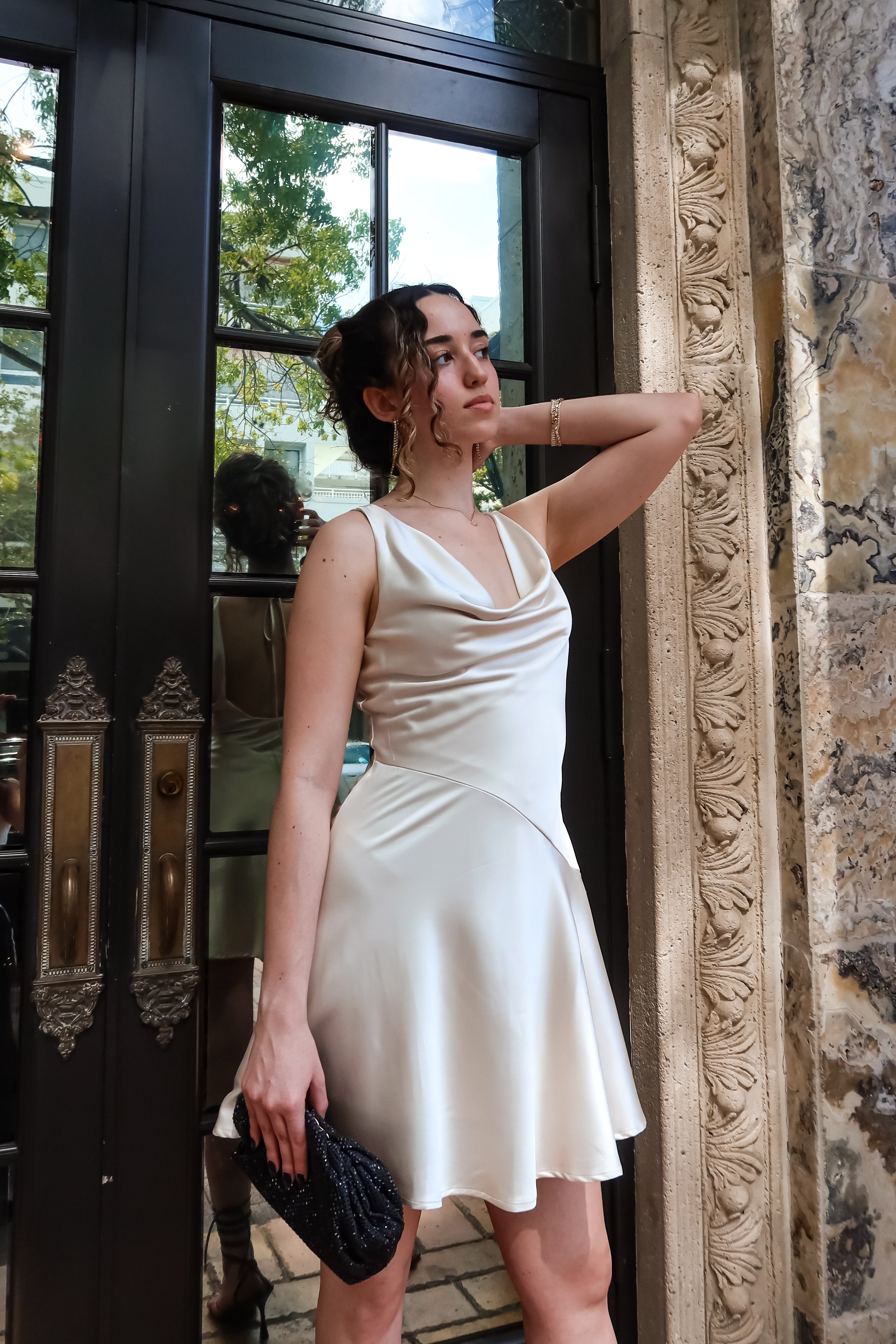 FOUR SEASONS SATIN MINI DRESS