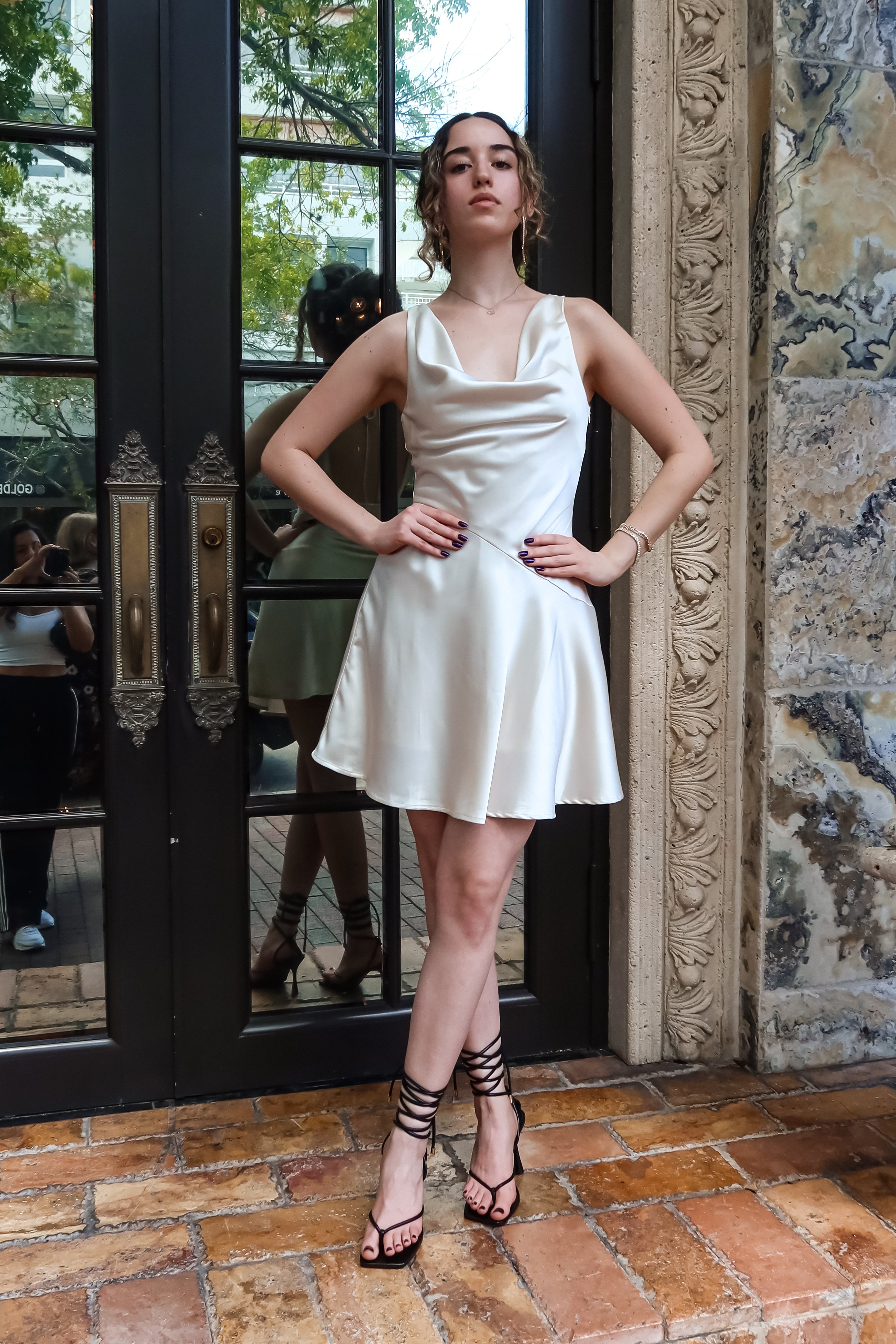 FOUR SEASONS SATIN MINI DRESS