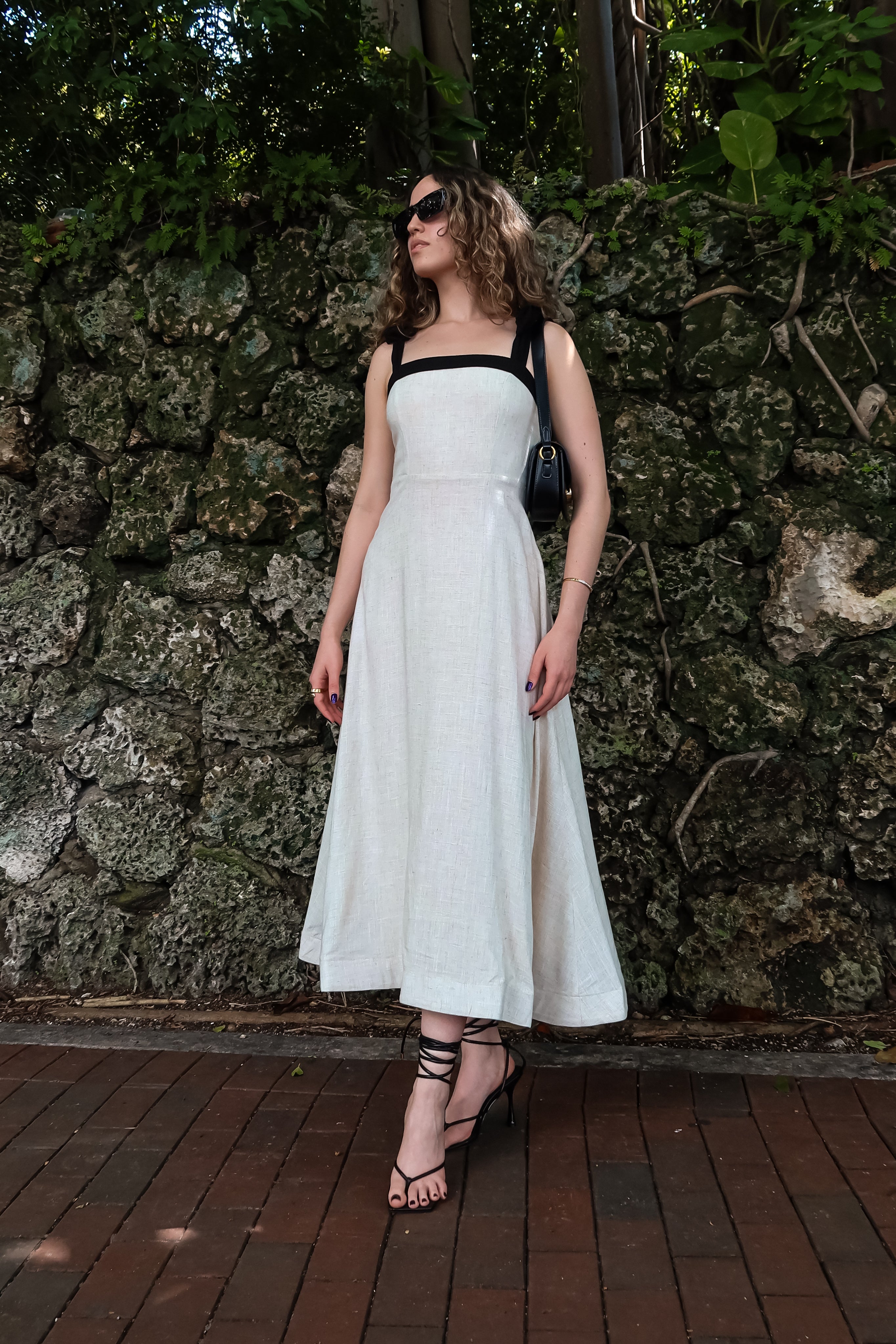 PALERMA COTTON LINEN MIDI DRESS