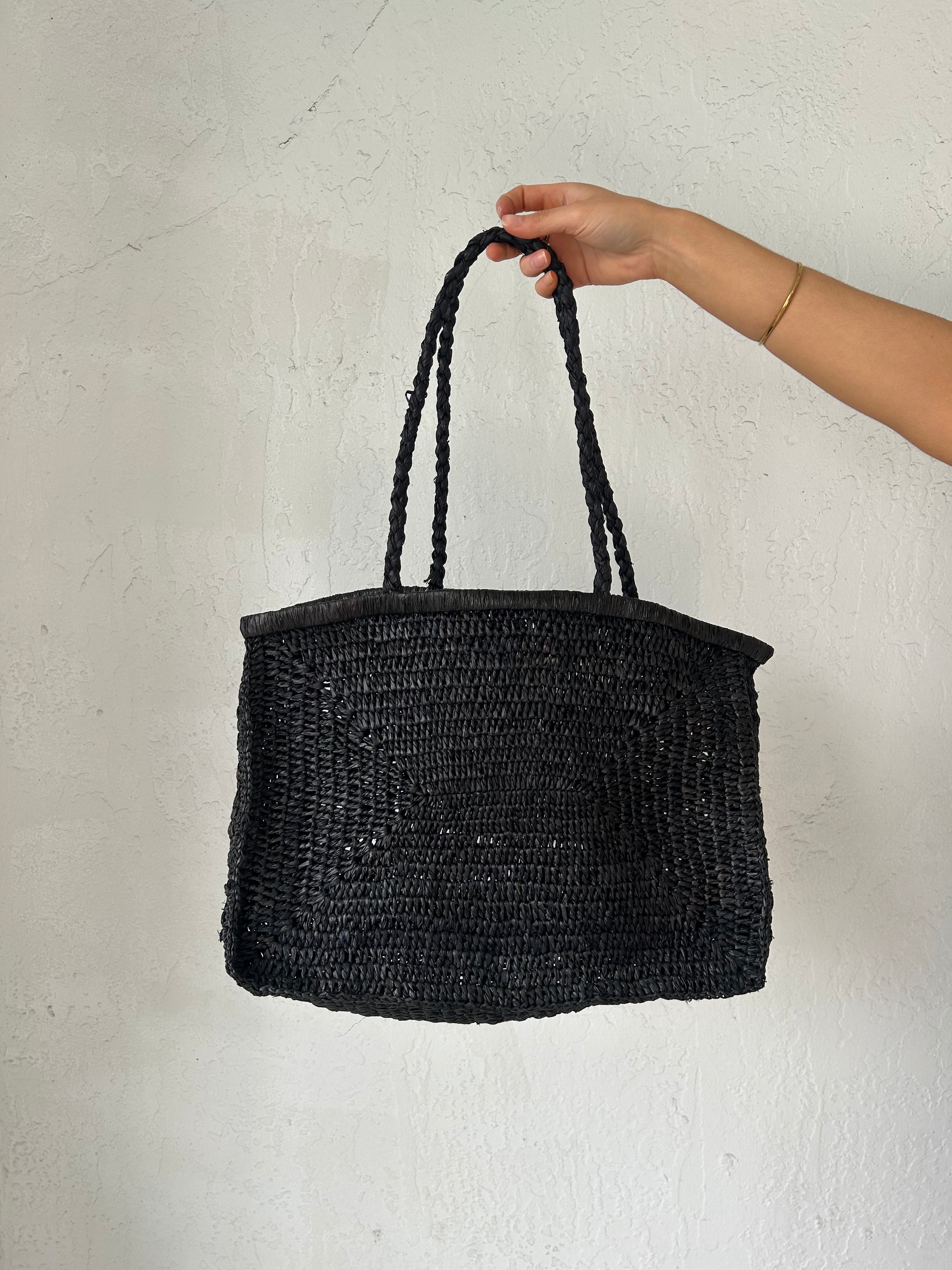 MEDIUM RAFFIA BEACH TOTE