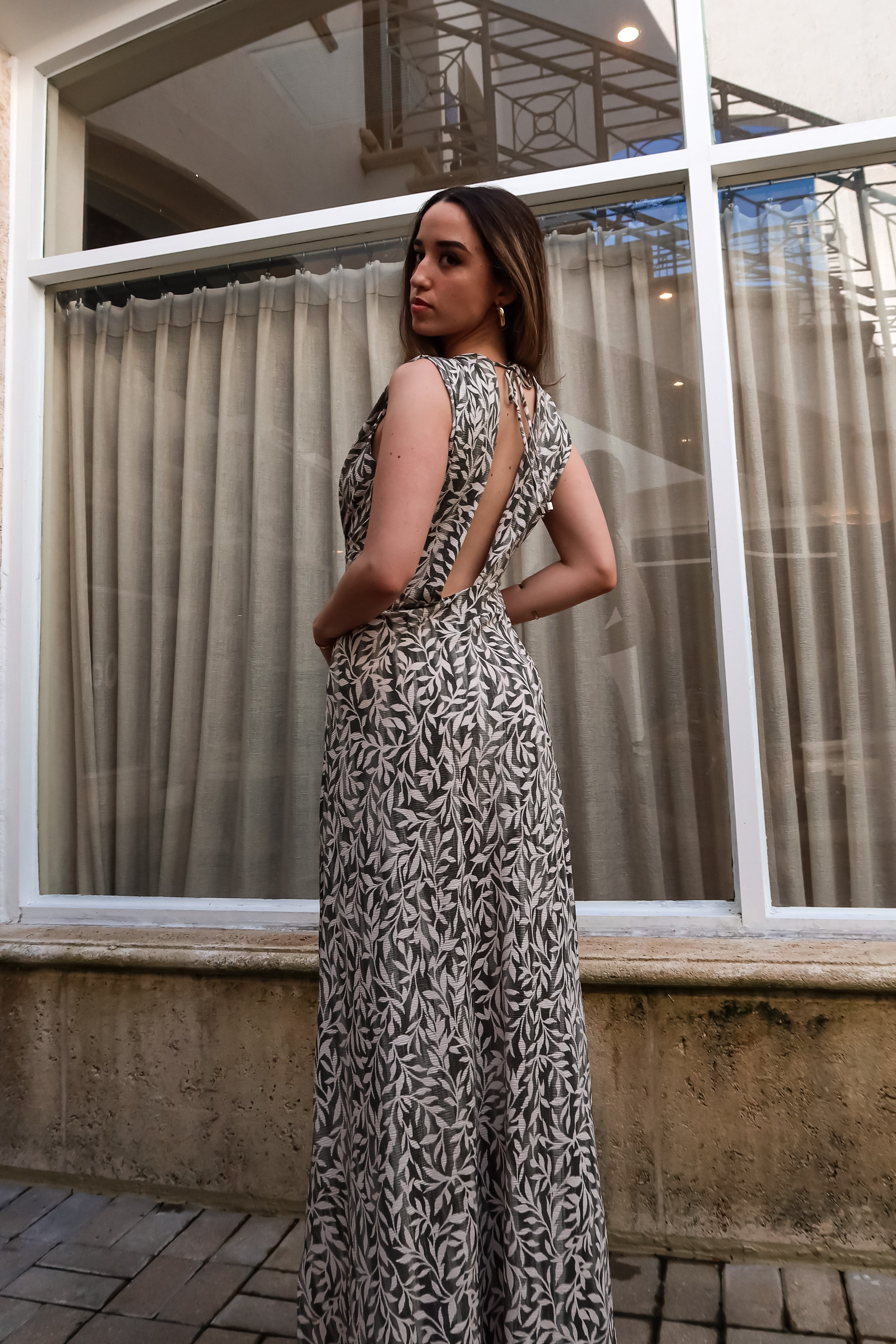 MOSS GARDEN CREPE MAXI GREEN