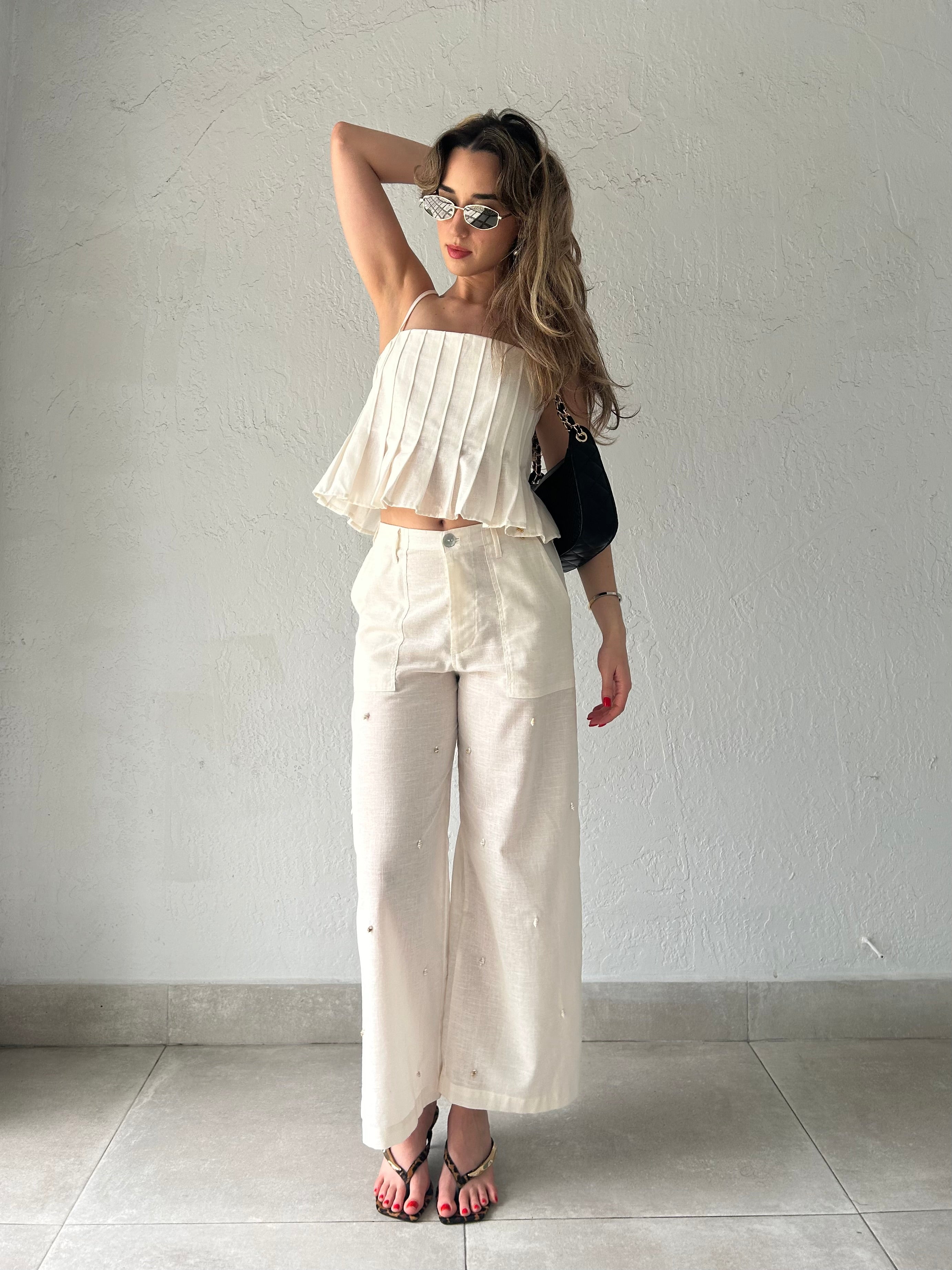 CURACAO SEASHELL LINEN PANT