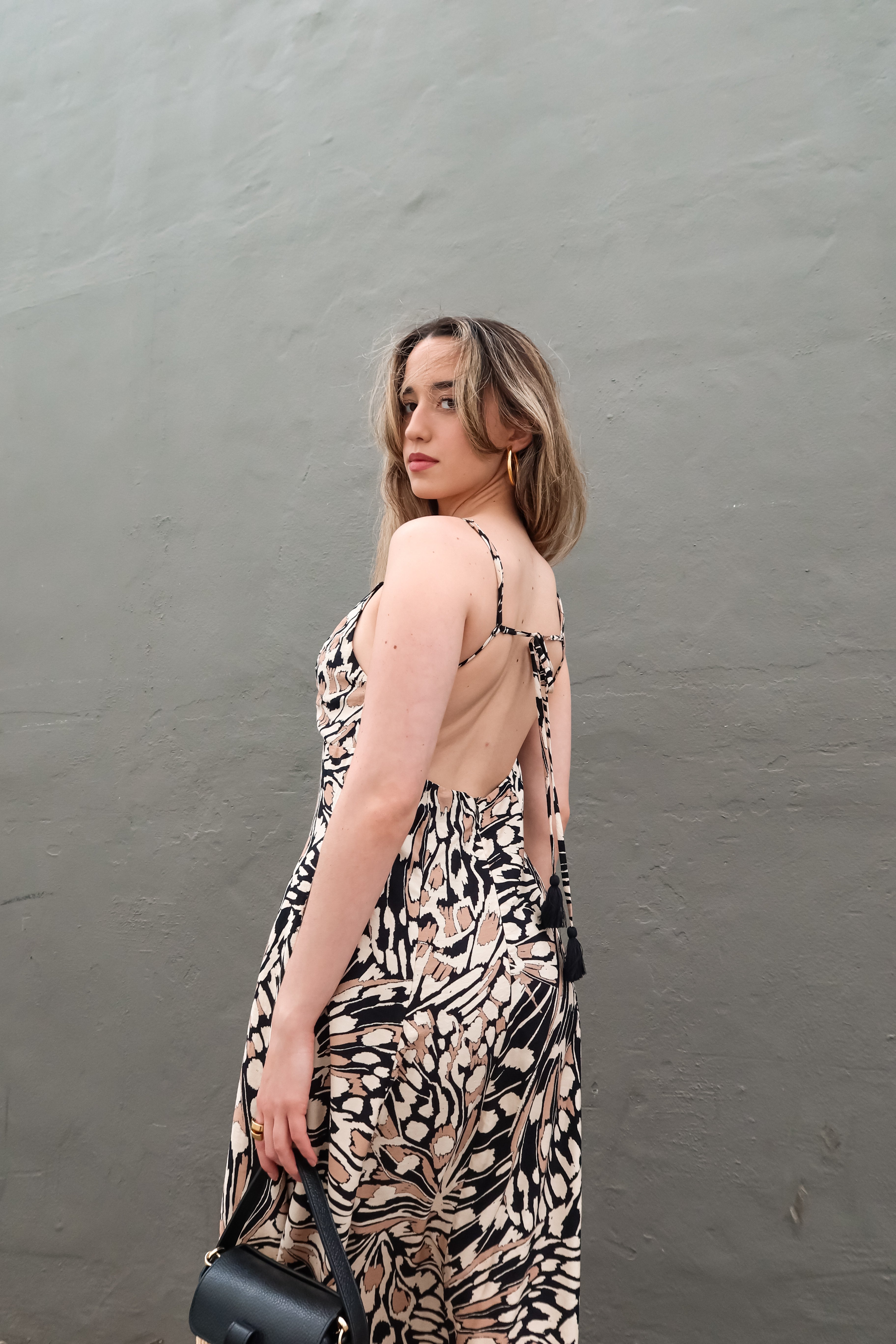 BUTTERFLY GARDEN MAXI DRESS BLACK