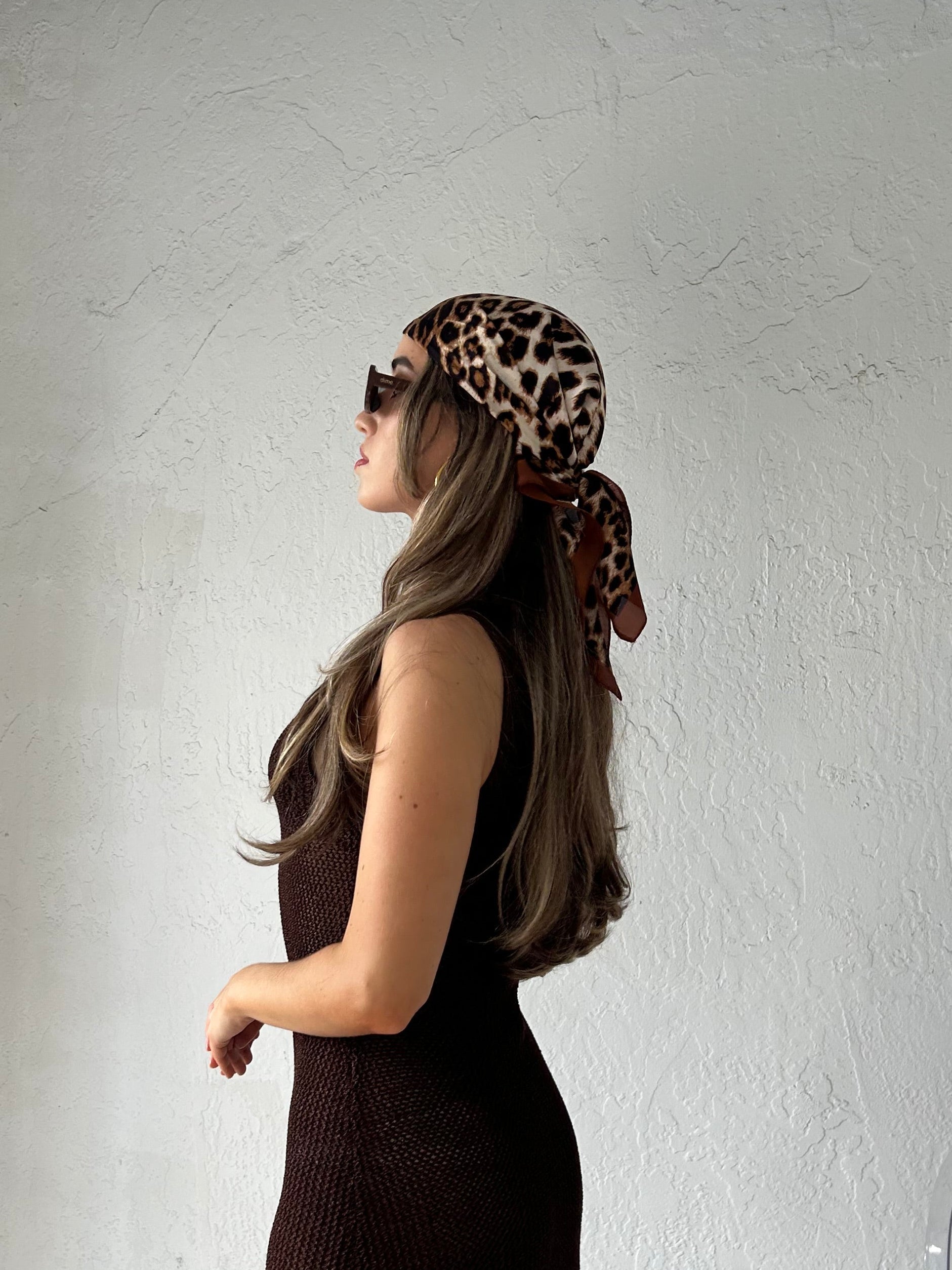 ANIMAL PRINT SATIN SCARF