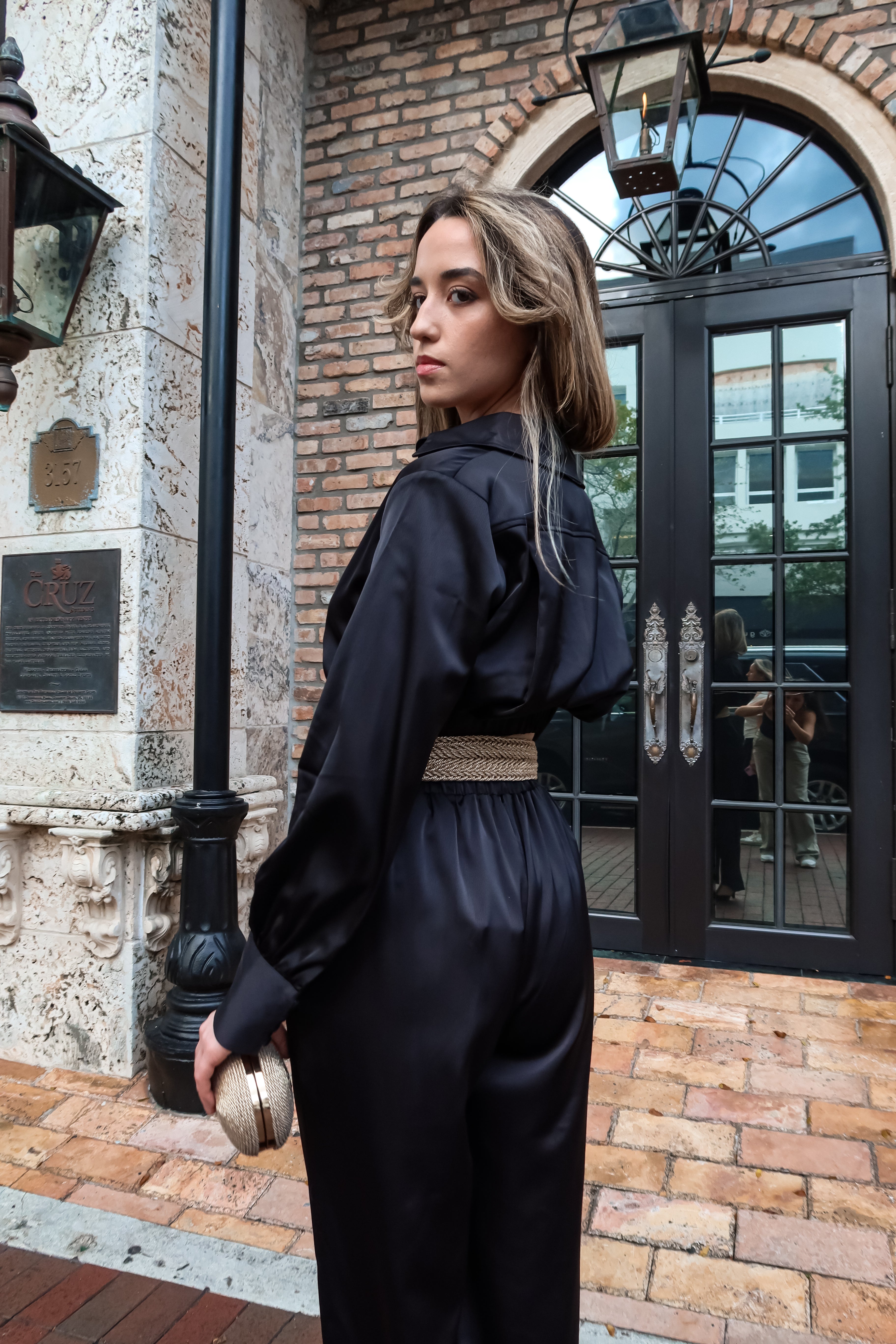 ALL THE WAY SATIN PANTS BLACK