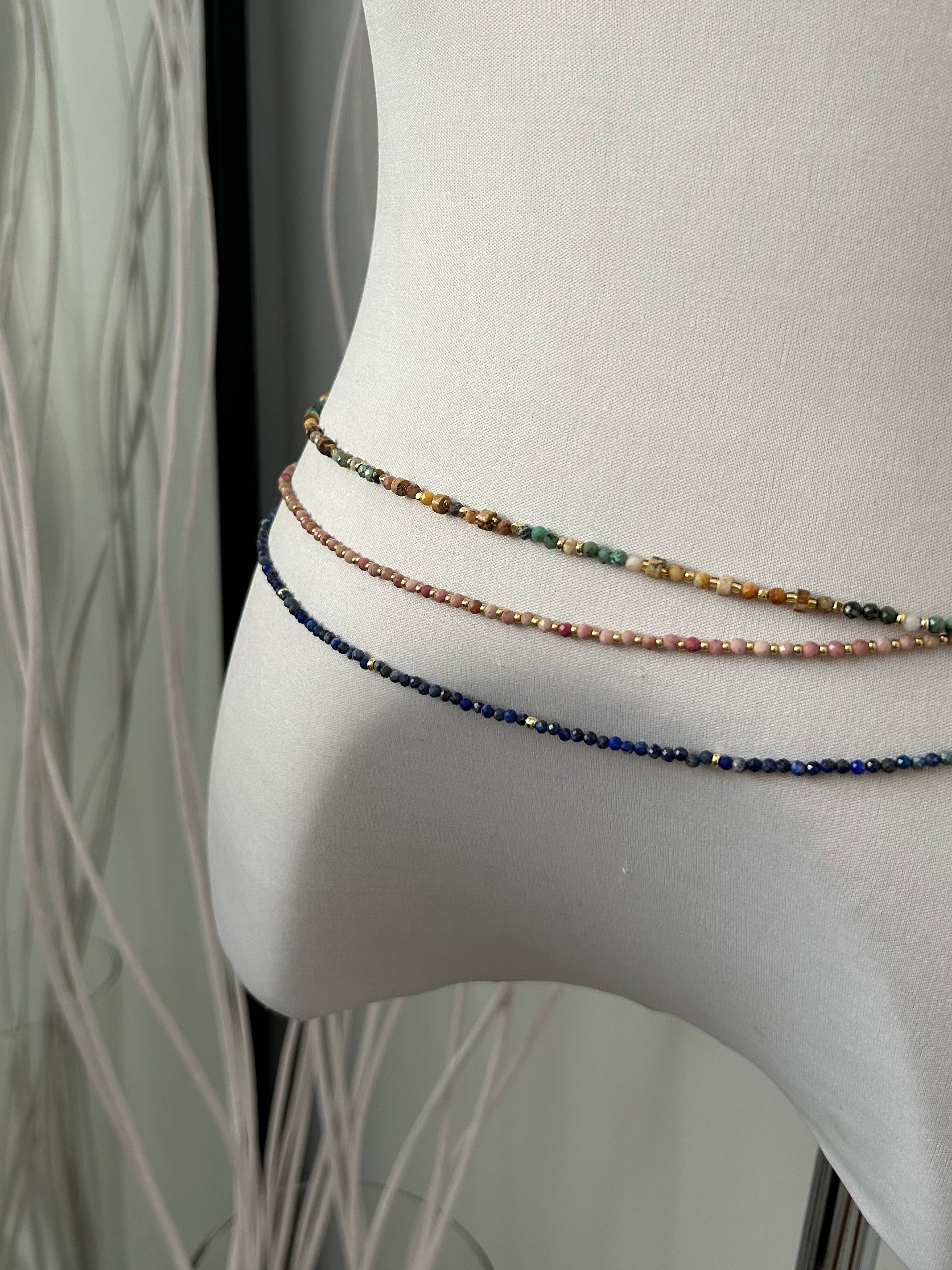BEADED WAIST CHAINS - 3 COLORS