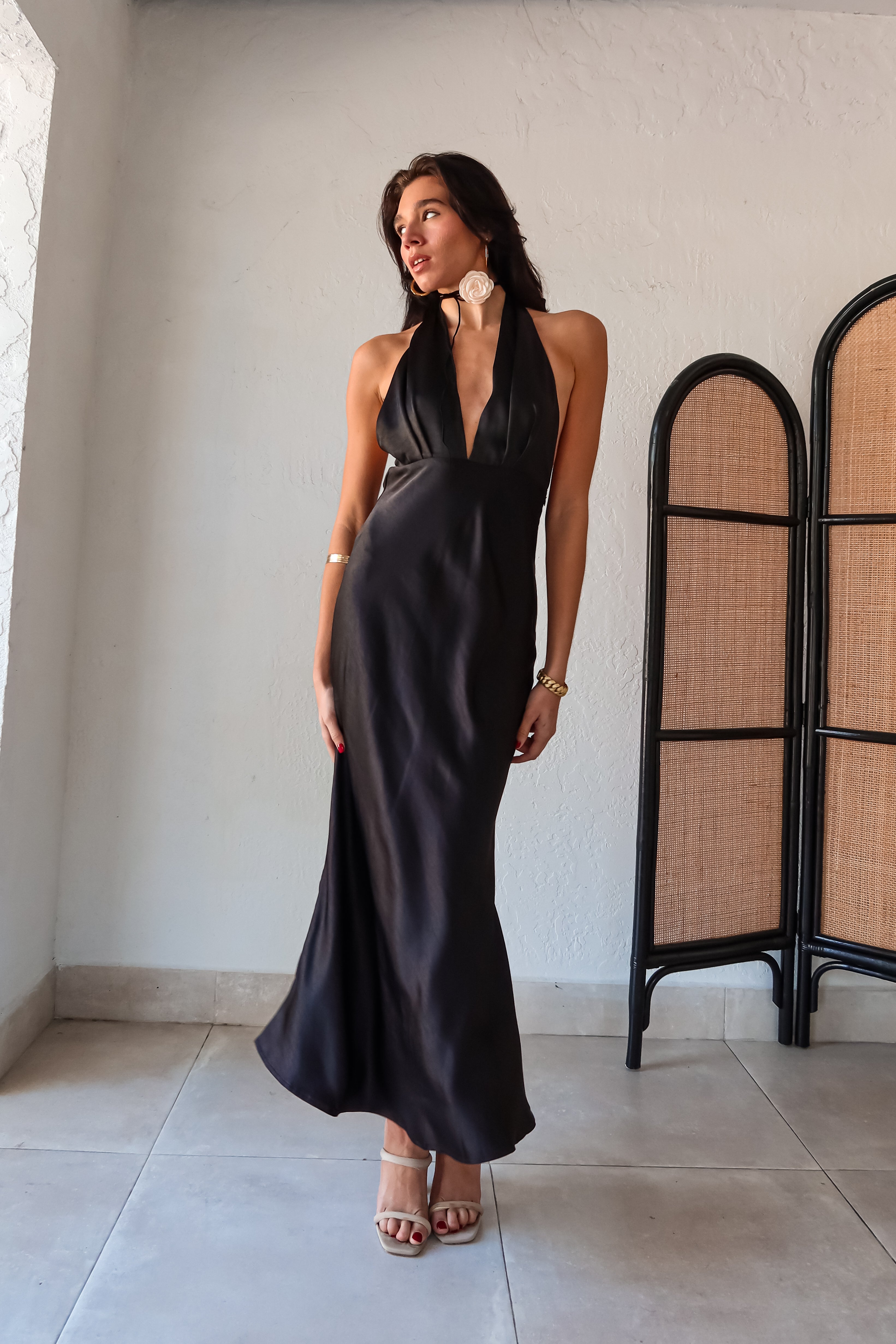 IT’S FATE SATIN MAXI DRESS
