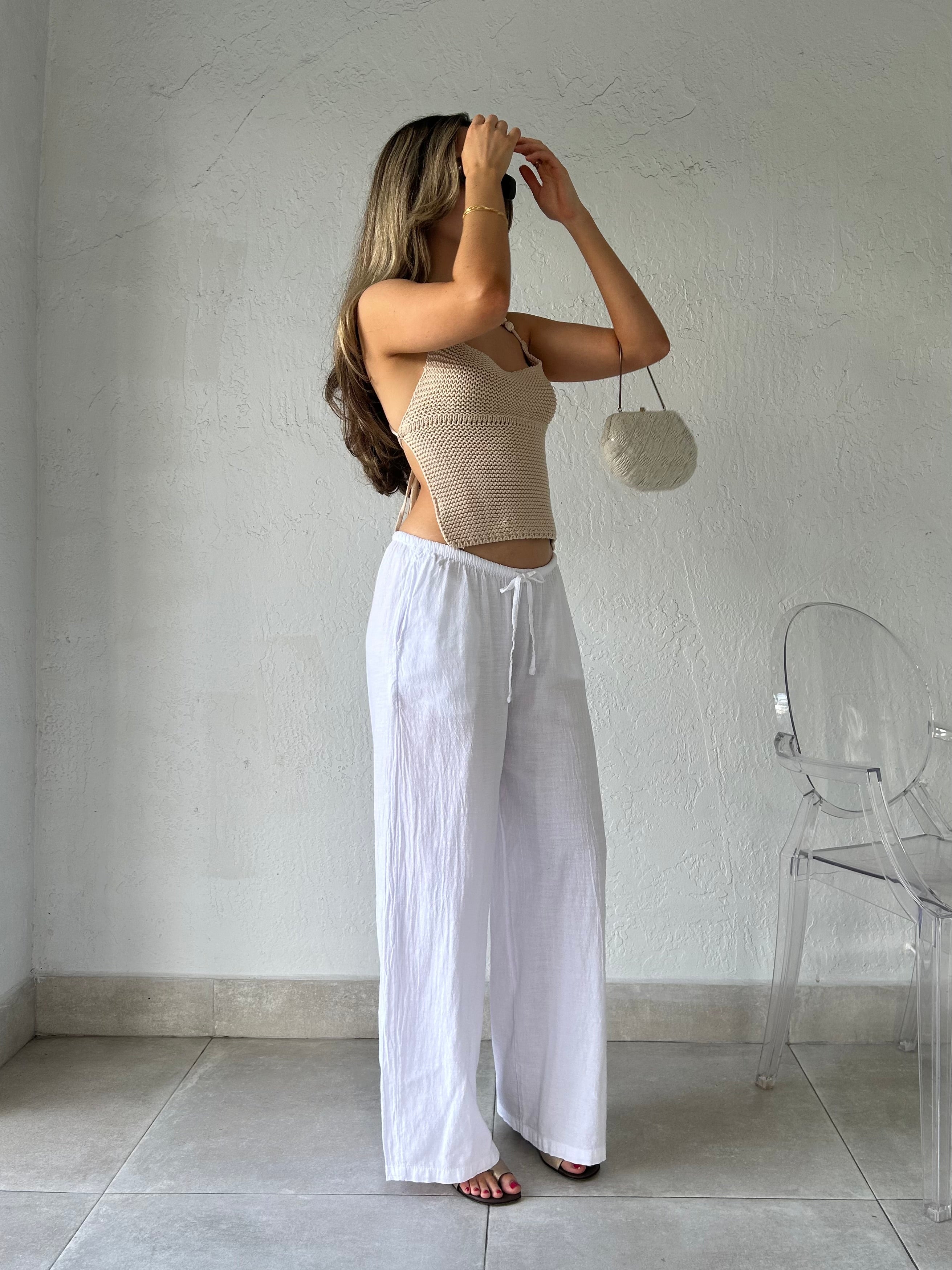 MERMAID KNIT HALTER TOP