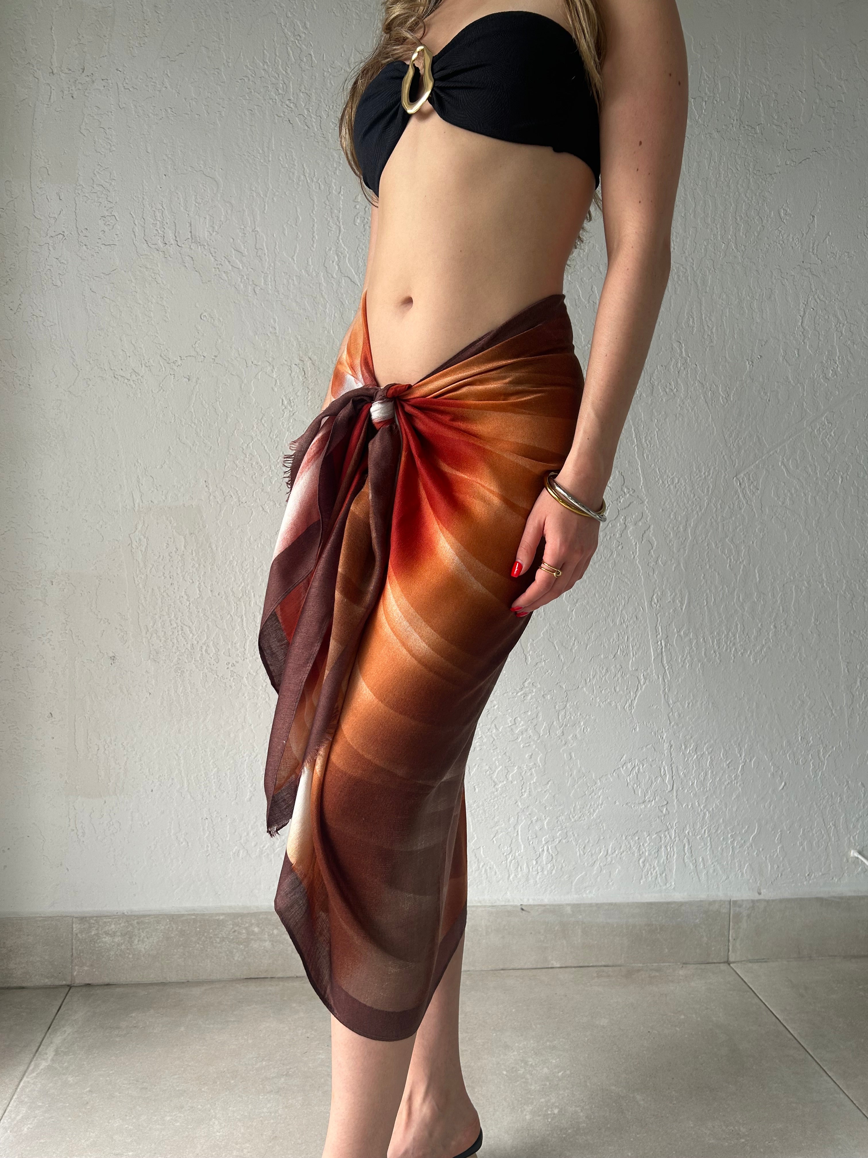 WATERCOLOR SARONG- RED DYE