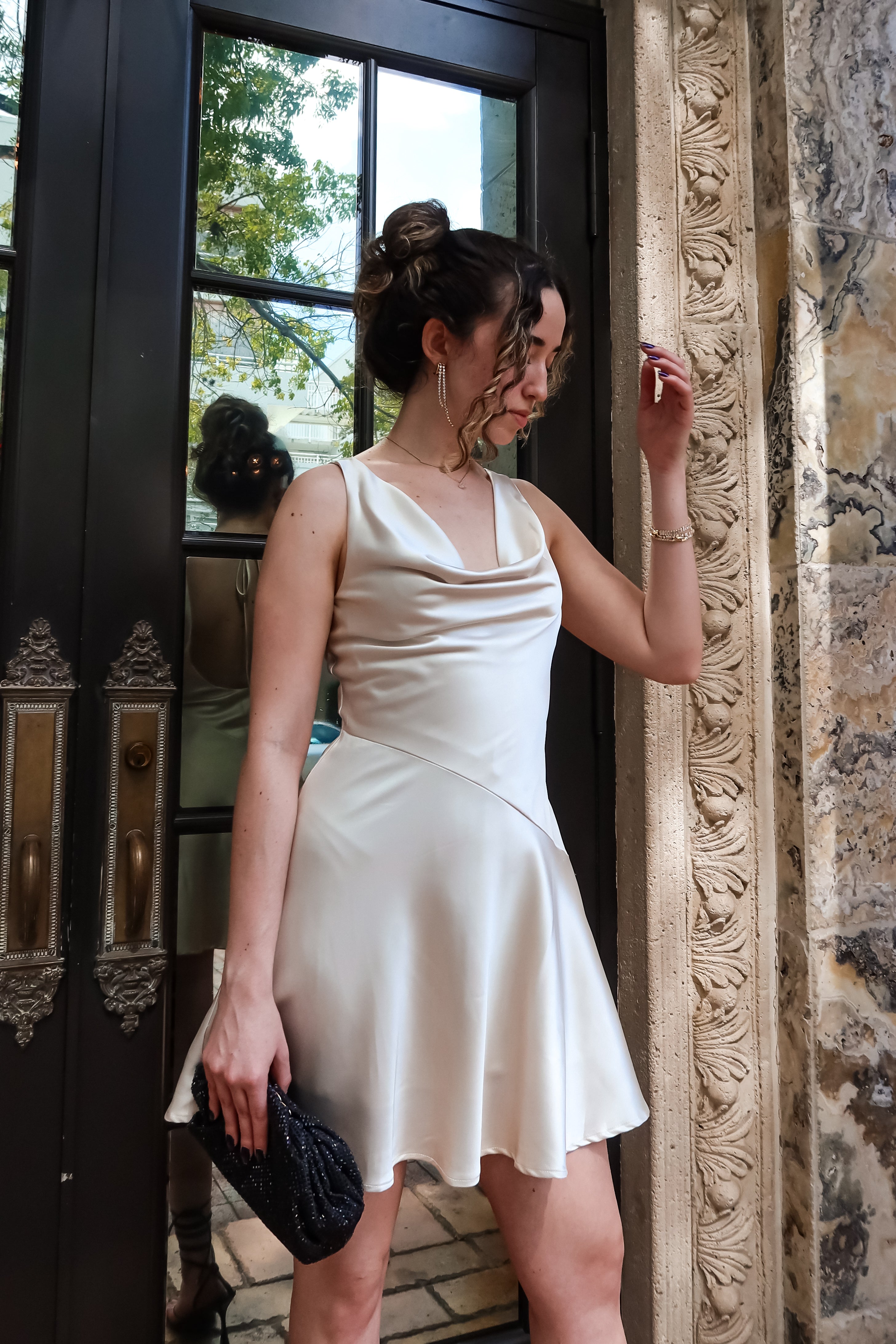 FOUR SEASONS SATIN MINI DRESS