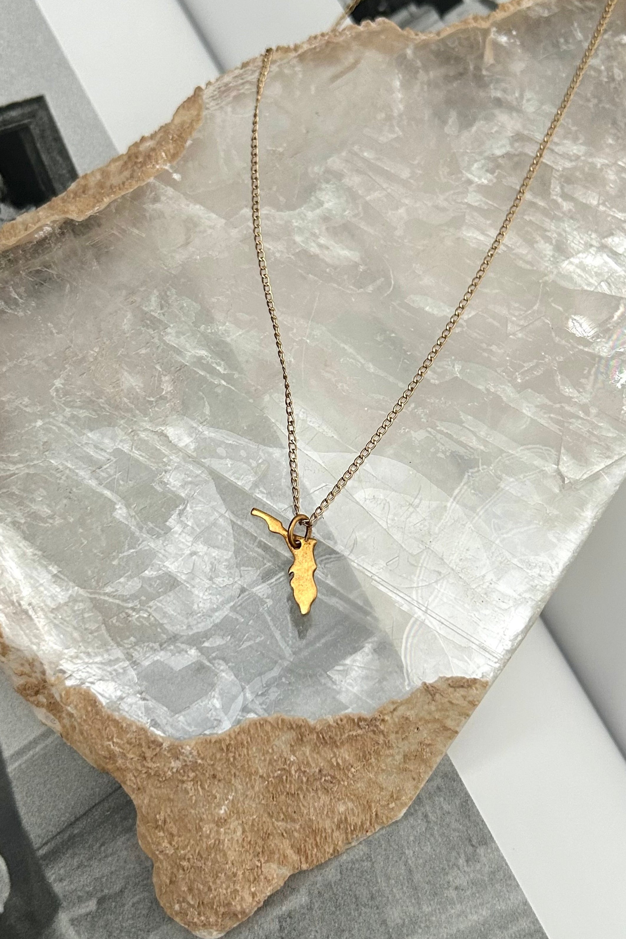 Introducing MY STATE NECKLACE, a gold plated over sterling silver necklace with a charming Florida charm and elegant pearl bead detail at closure. Say goodbye to tarnishing and allergies, and hello to a stylish, durable accessory. Show off your state pride with a touch of luxury!