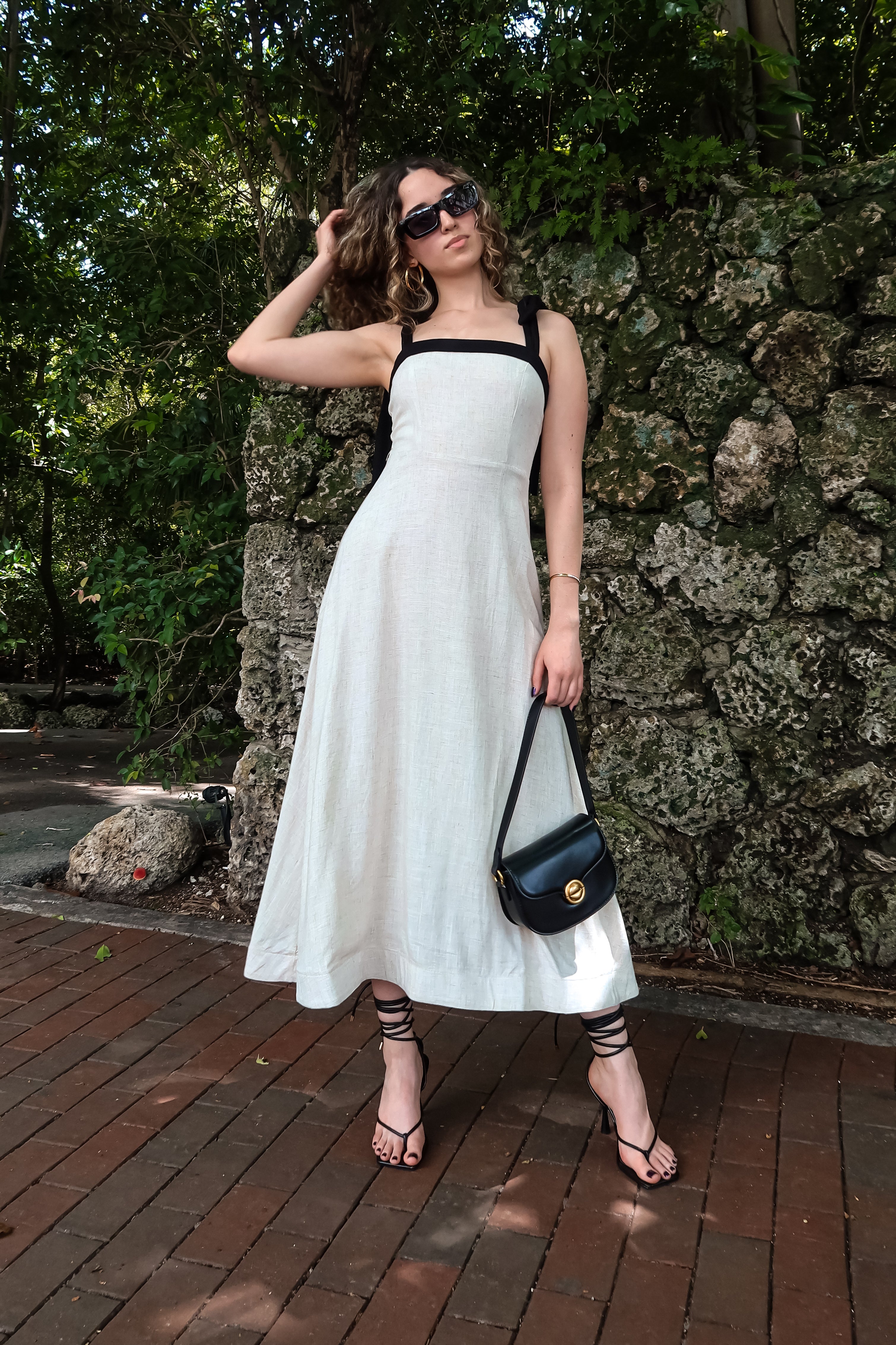 PALERMA COTTON LINEN MIDI DRESS