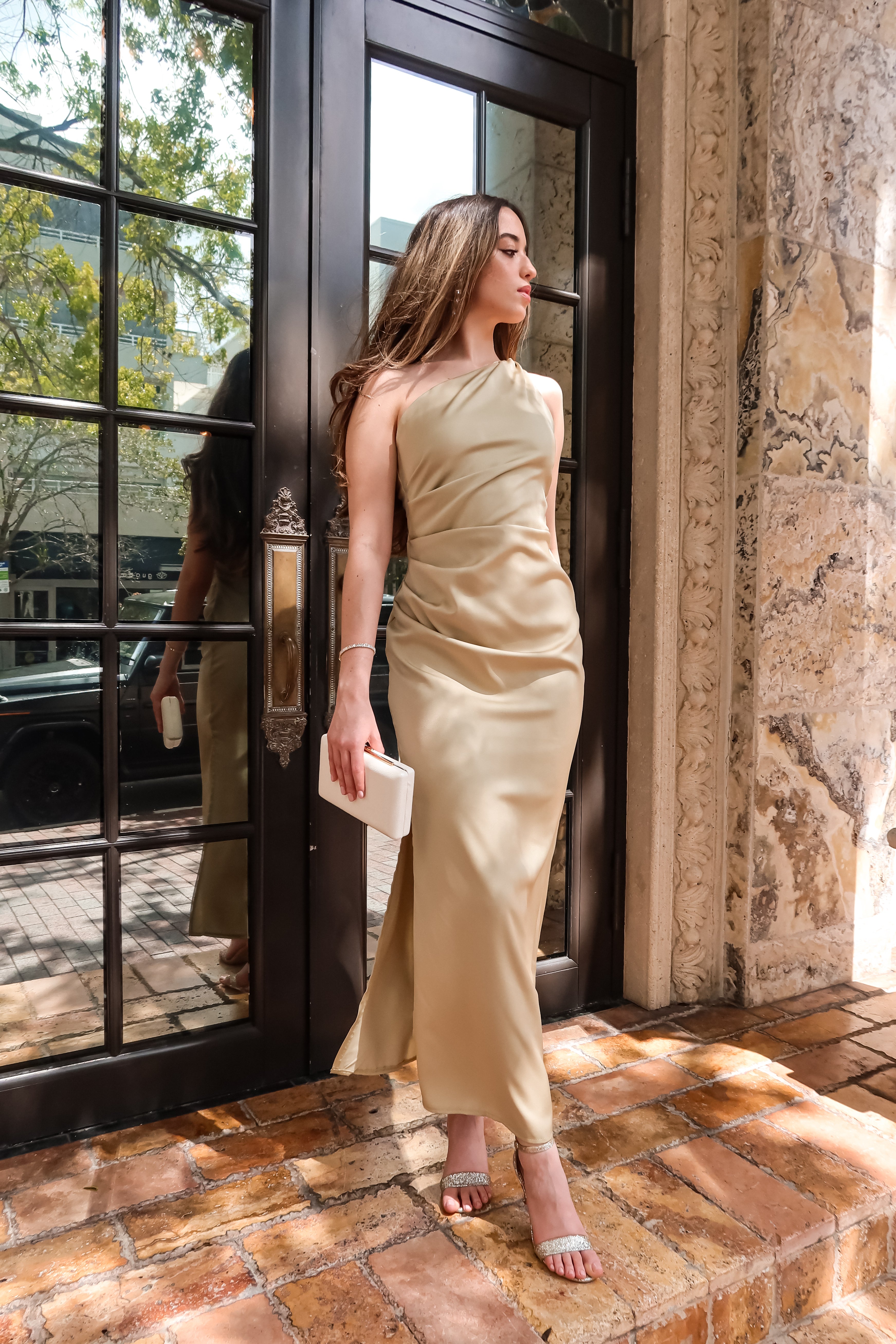 SOLAIL ONE SHOULDER MAXI DRESS