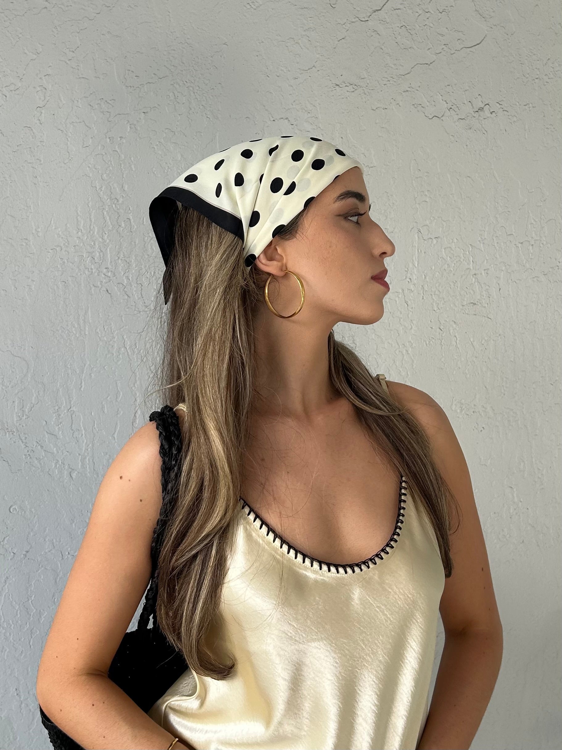 POLKA DOT SATIN SCARF