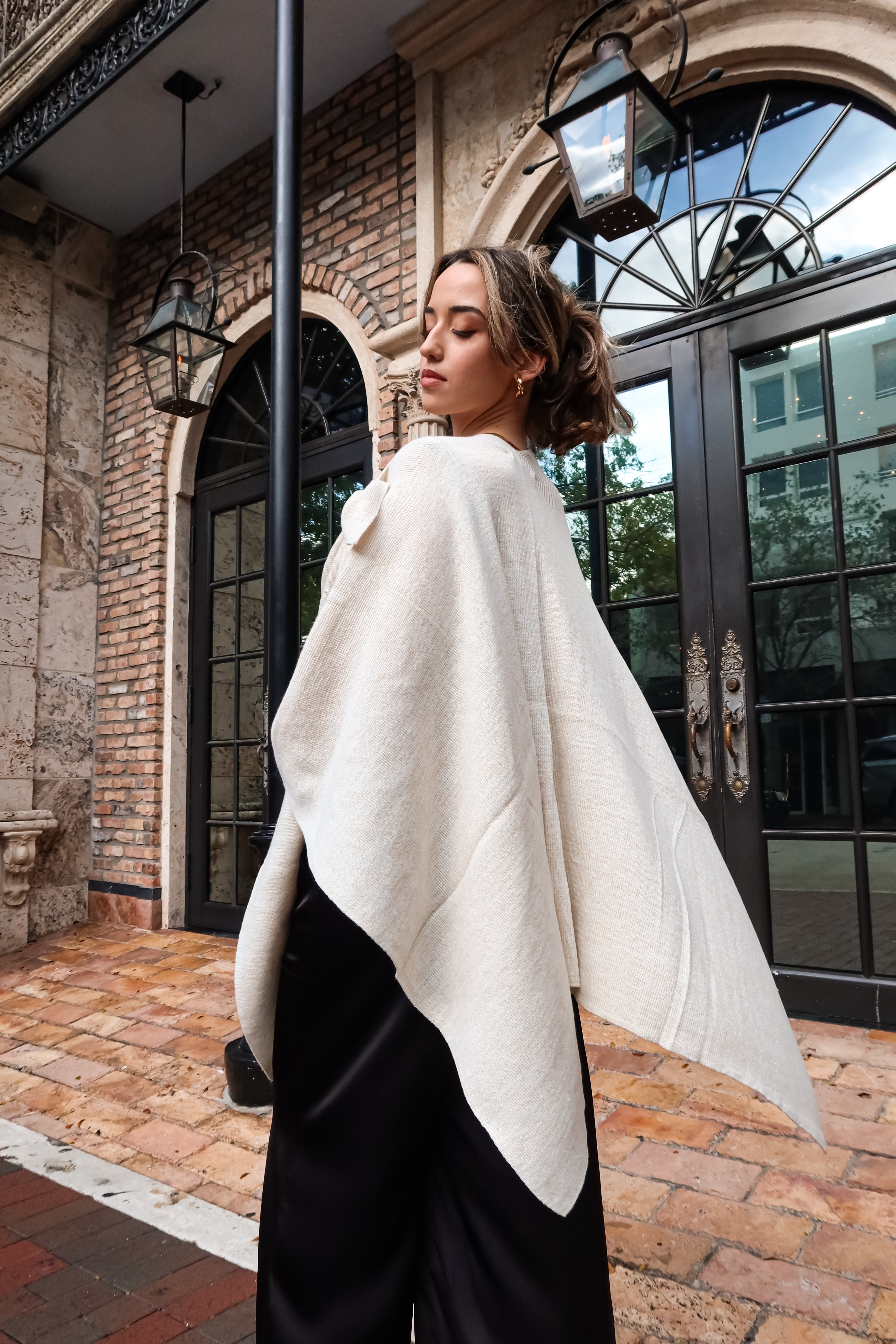 LUREX PONCHO CARDIGAN