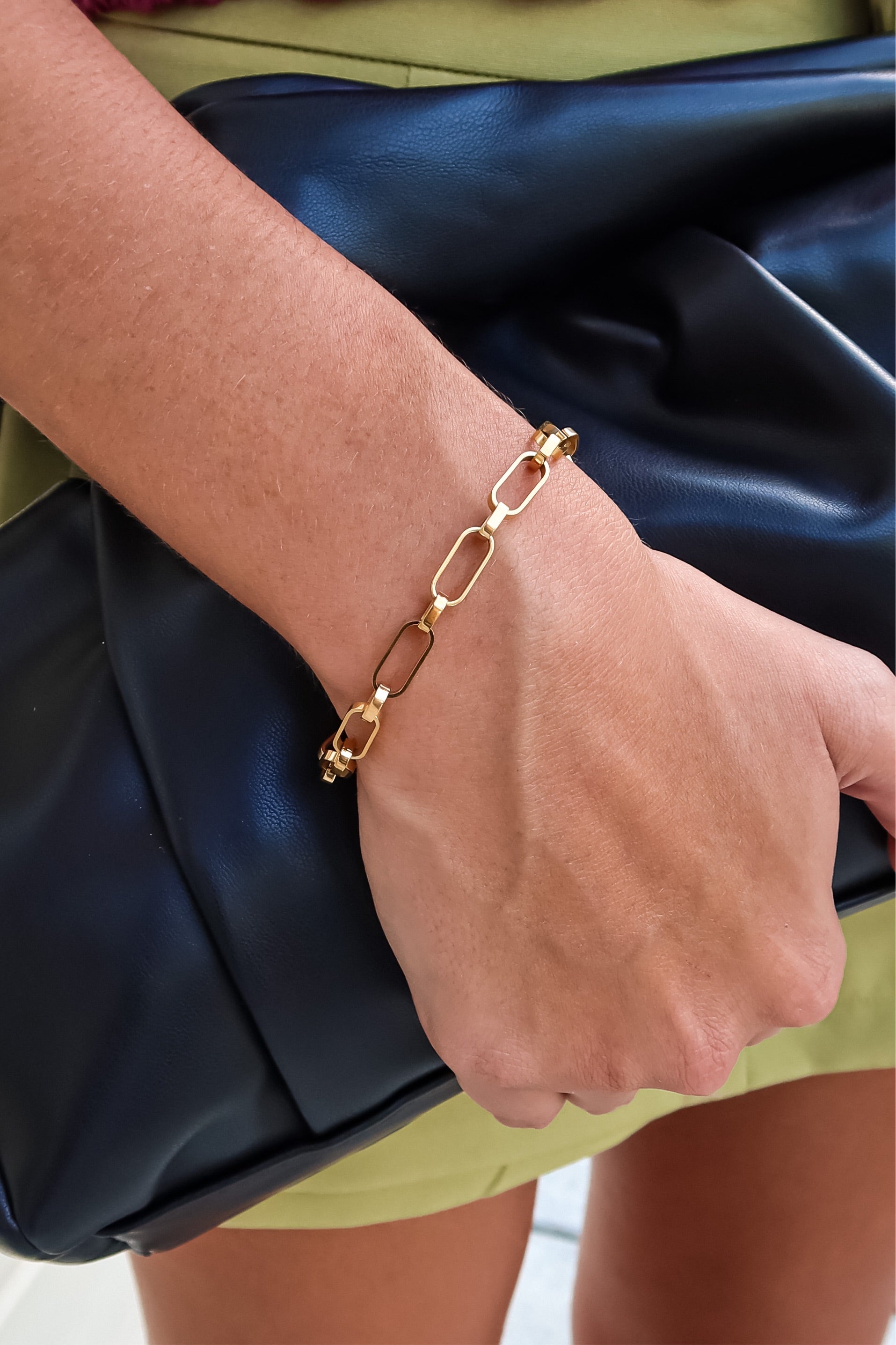Unleash infinite style with our SS ETERNITY LINK BRACELET. This gold adjustable bracelet, with a 7 inch length and 2 inch extender, is made of stainless steel to ensure it won't turn color or tarnish.