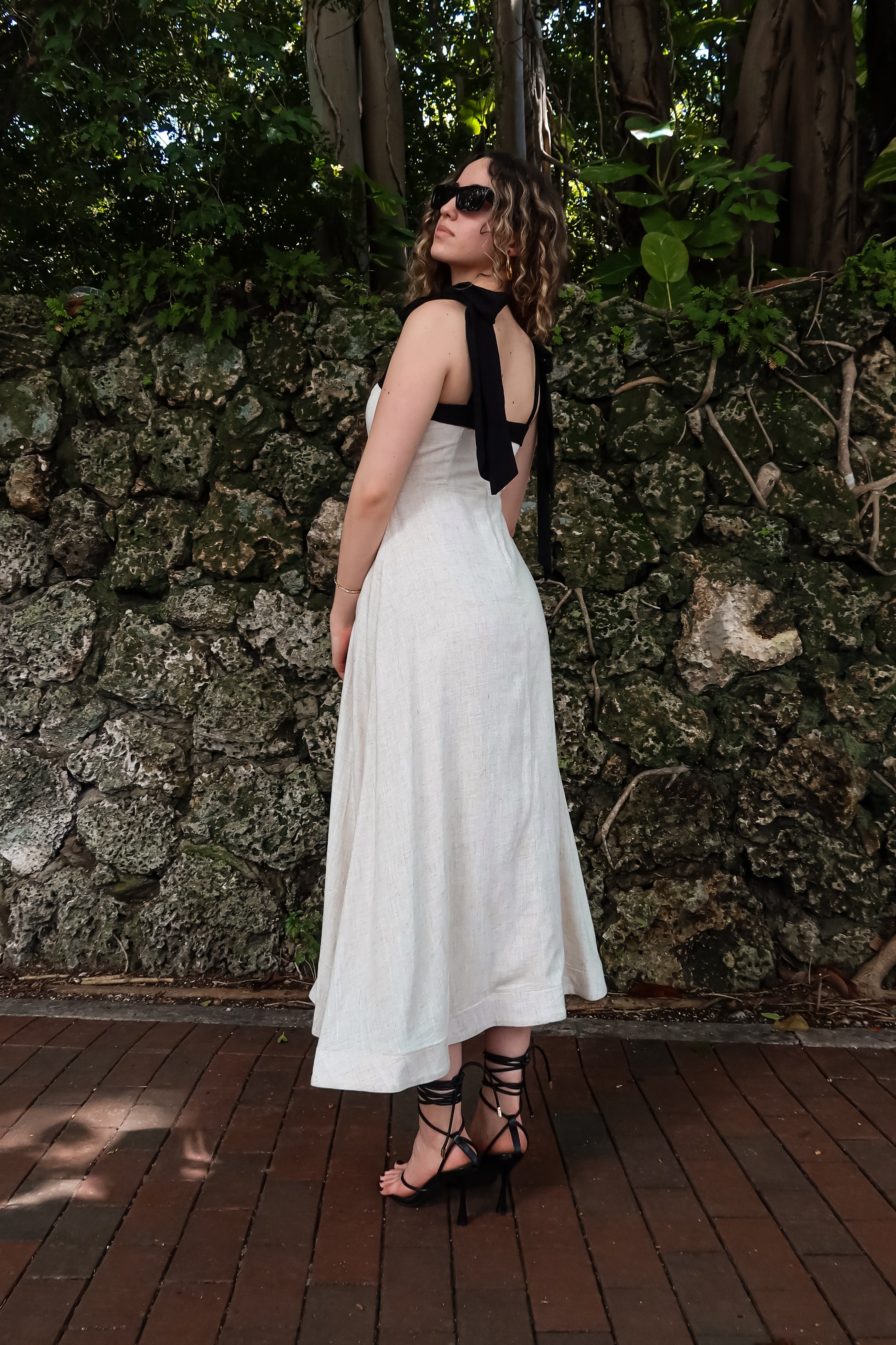 PALERMA COTTON LINEN MIDI DRESS