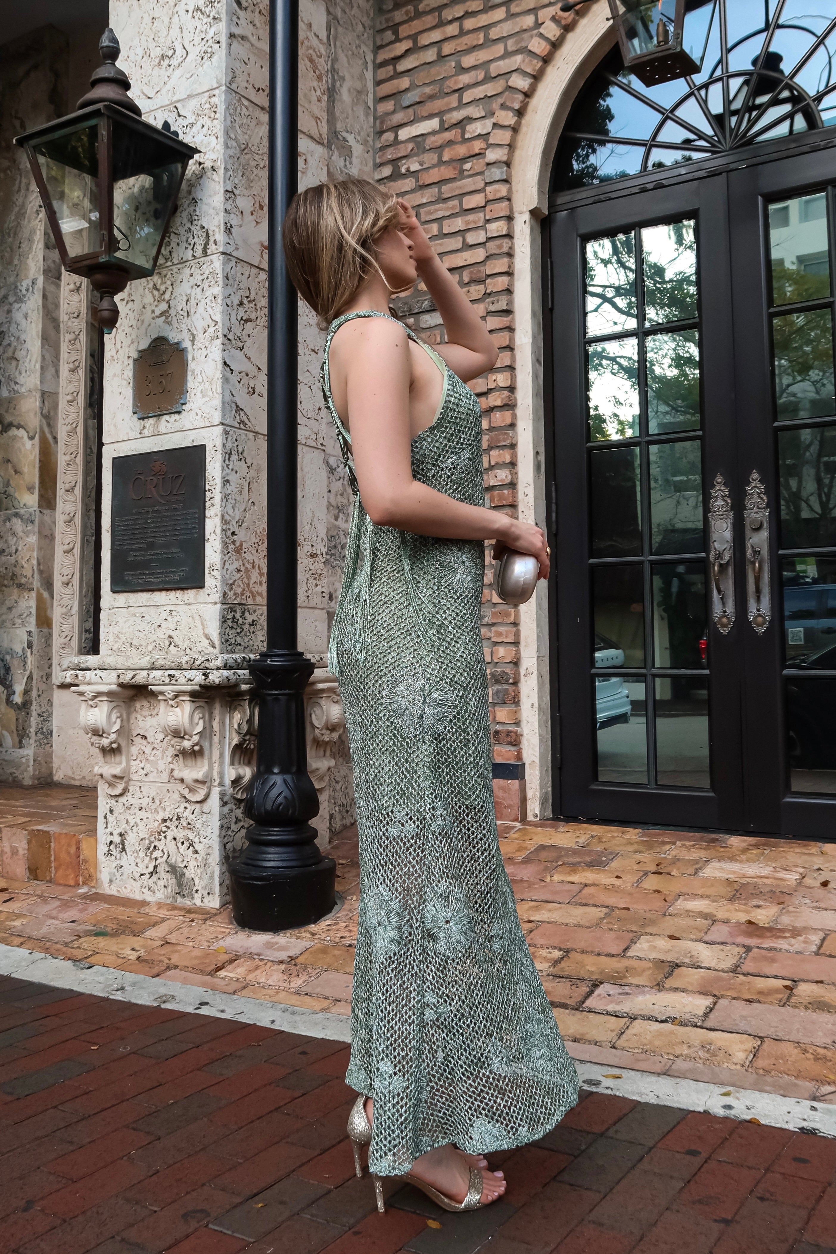 IBIZA NEW YEAR CROCHET DRESS GREEN