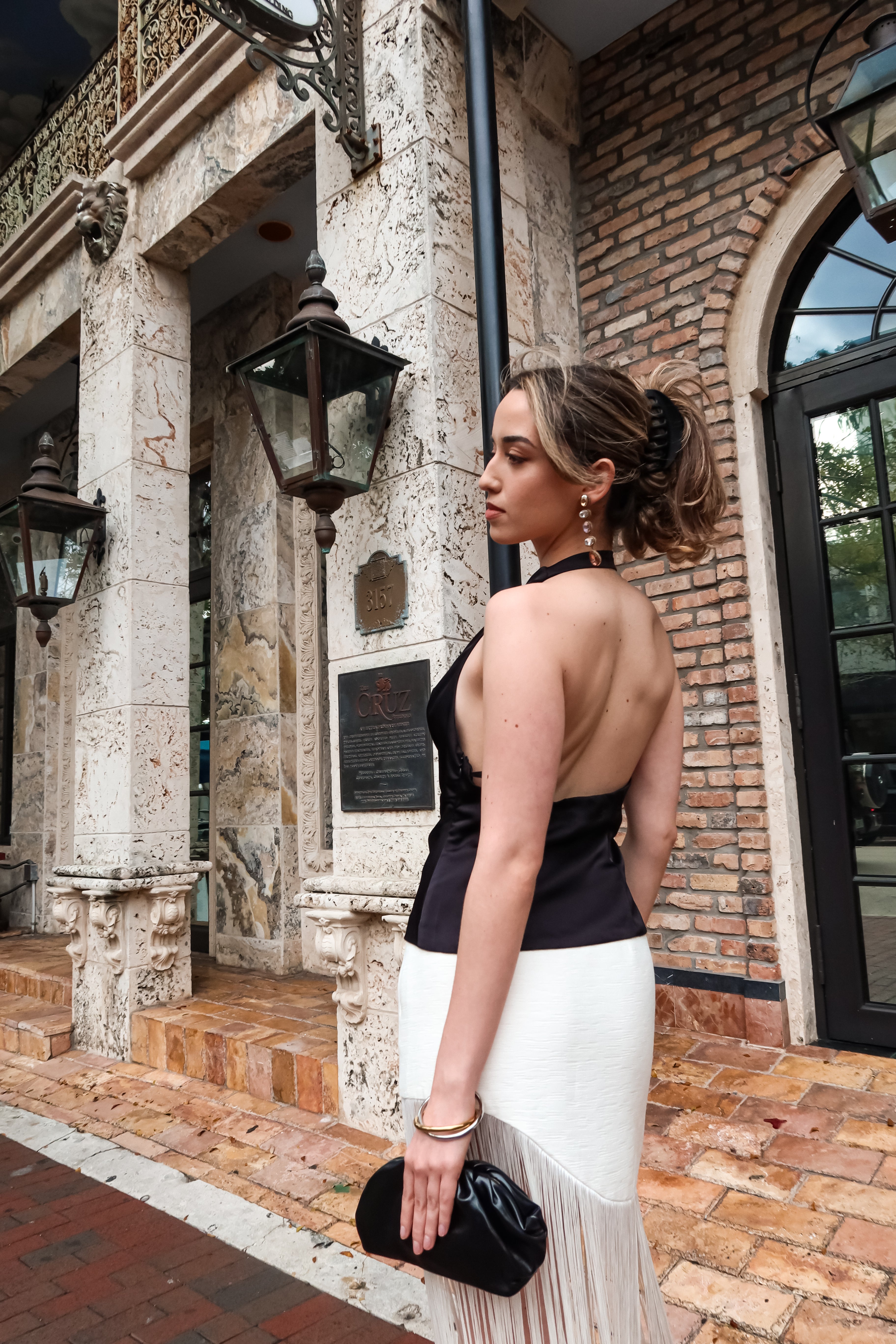 BRICKELL CITY SATIN TOP BLACK