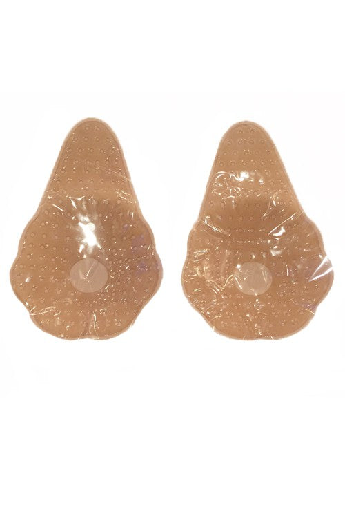 Say goodbye to uncomfortable bras and hello to BREAST LIFTS! These soft and adhesive pasties not only lift and enhance your cleavage, but also add fullness to your bust. Perfect for deep v cut clothing, these reusable pasties are a one size fits most solution. Made with 84% nylon and 16% spandex, and featuring a 100% silicone adhesive.