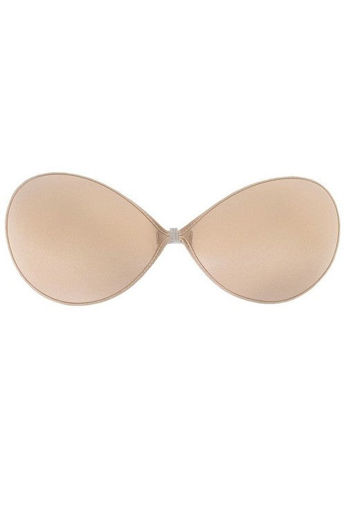 Introducing the ANGEL BRA, the super lightweight and natural-feeling bra that provides cleavage, lift, and invisibility under sheer clothing. With its adhesive inner lining and fabric outer shell, as well as a clear plastic front clasp, this bra is perfect for backless and strapless tops and dresses. Plus, it's reusable and comes in a variety of sizes based on cup size. Get the perfect fit and look effortlessly stunning. Try the ANGEL BRA today!