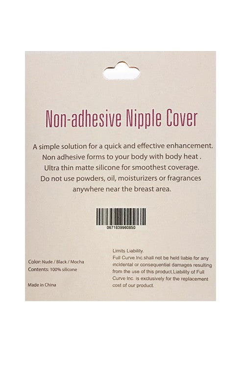 Introducing NON ADHESIVE NIPPLE COVERS - the perfect solution for those with adhesive allergies. These covers use your body heat to stick and provide smooth coverage. Made with ultra-thin silicone, they are reusable and fit most sizes. Say goodbye to any discomfort with 100% silicone nipple covers.