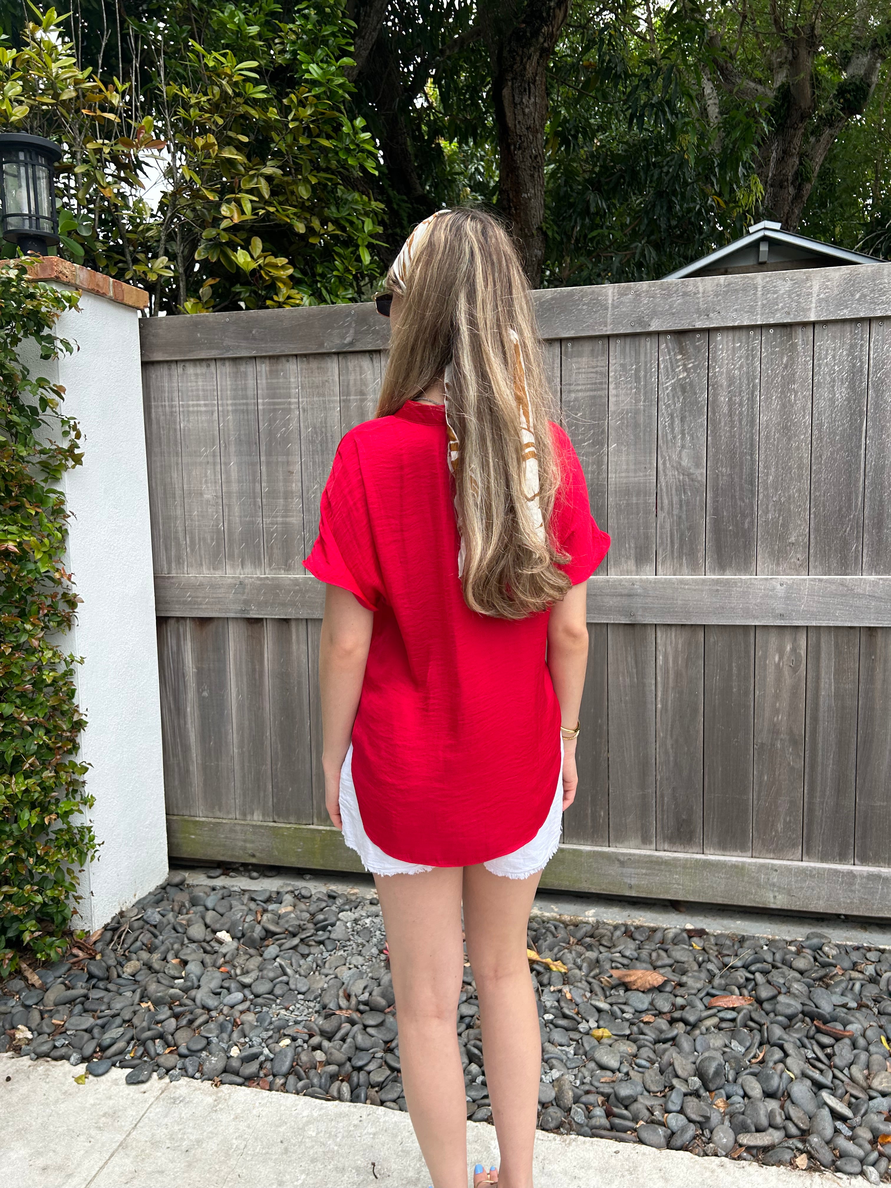 DOWNTOWN BLOUSE-RED