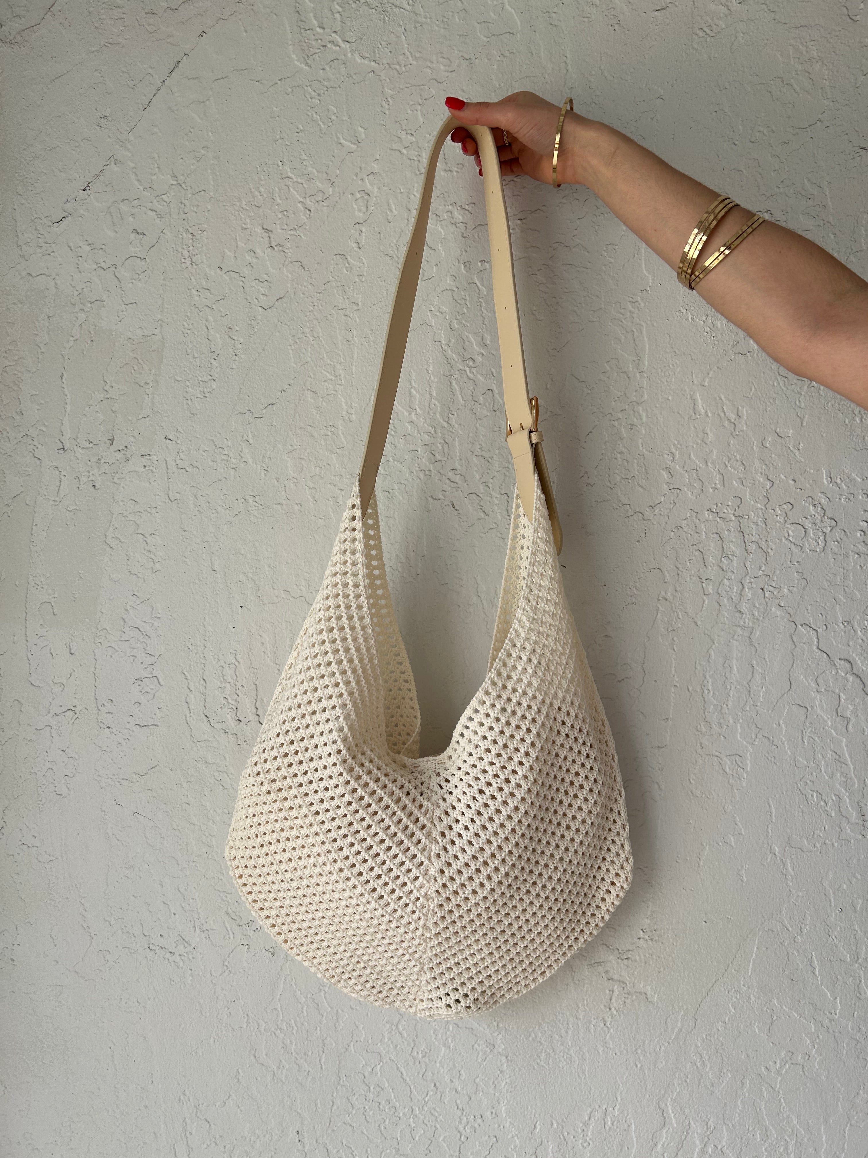 ICARIA CROCHET TOTE BAG - WHITE
