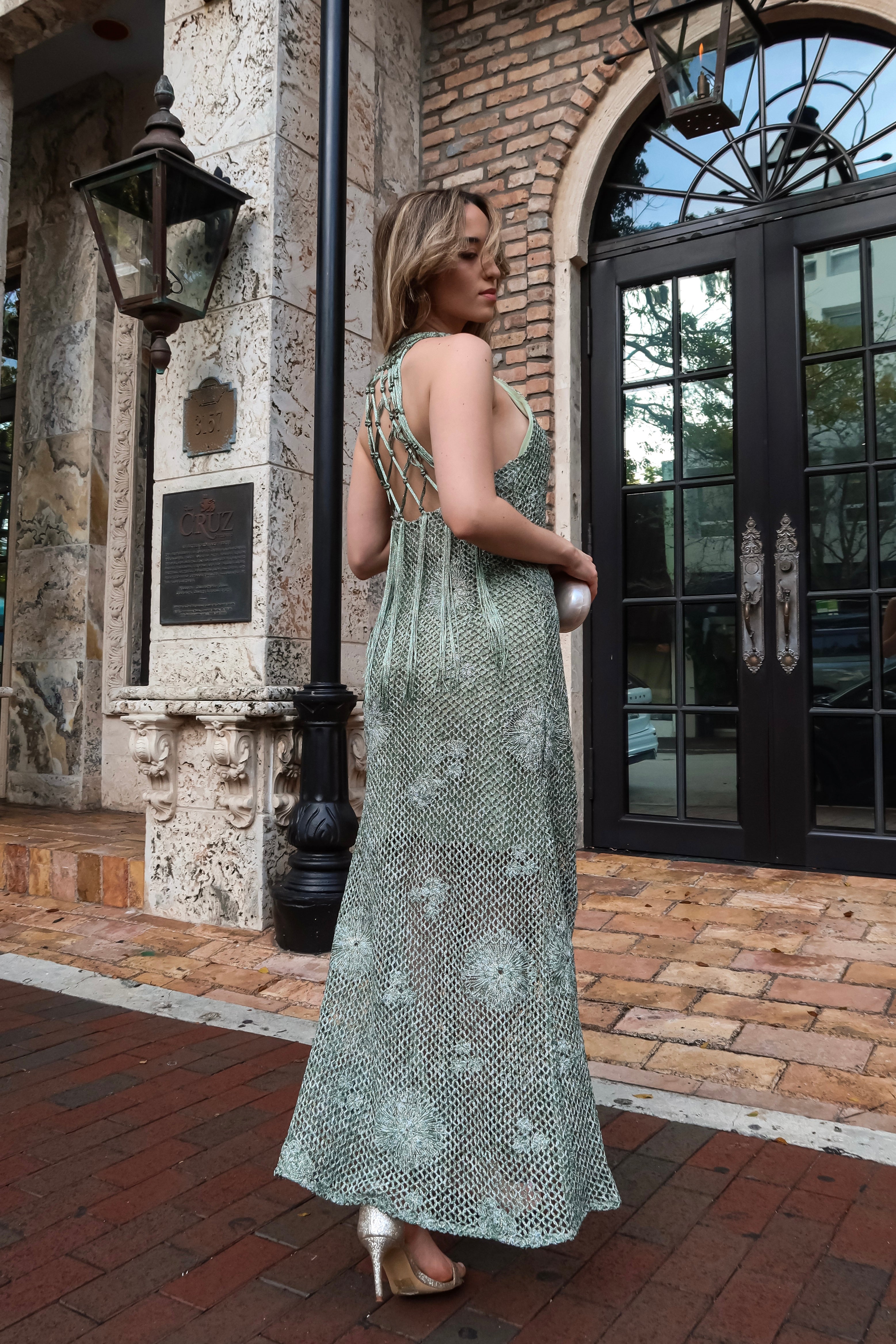 IBIZA NEW YEAR CROCHET DRESS GREEN