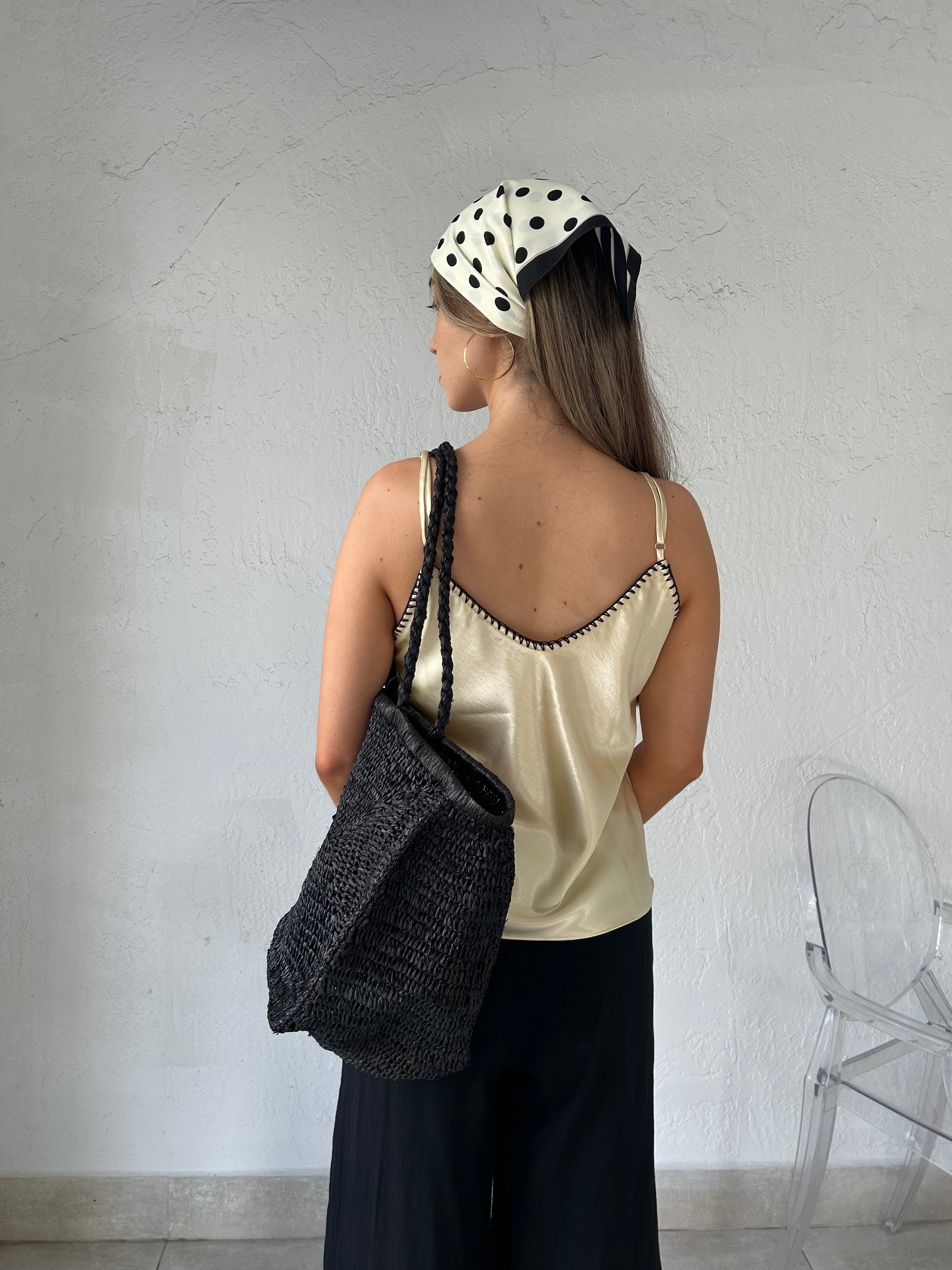 POLKA DOT SATIN SCARF