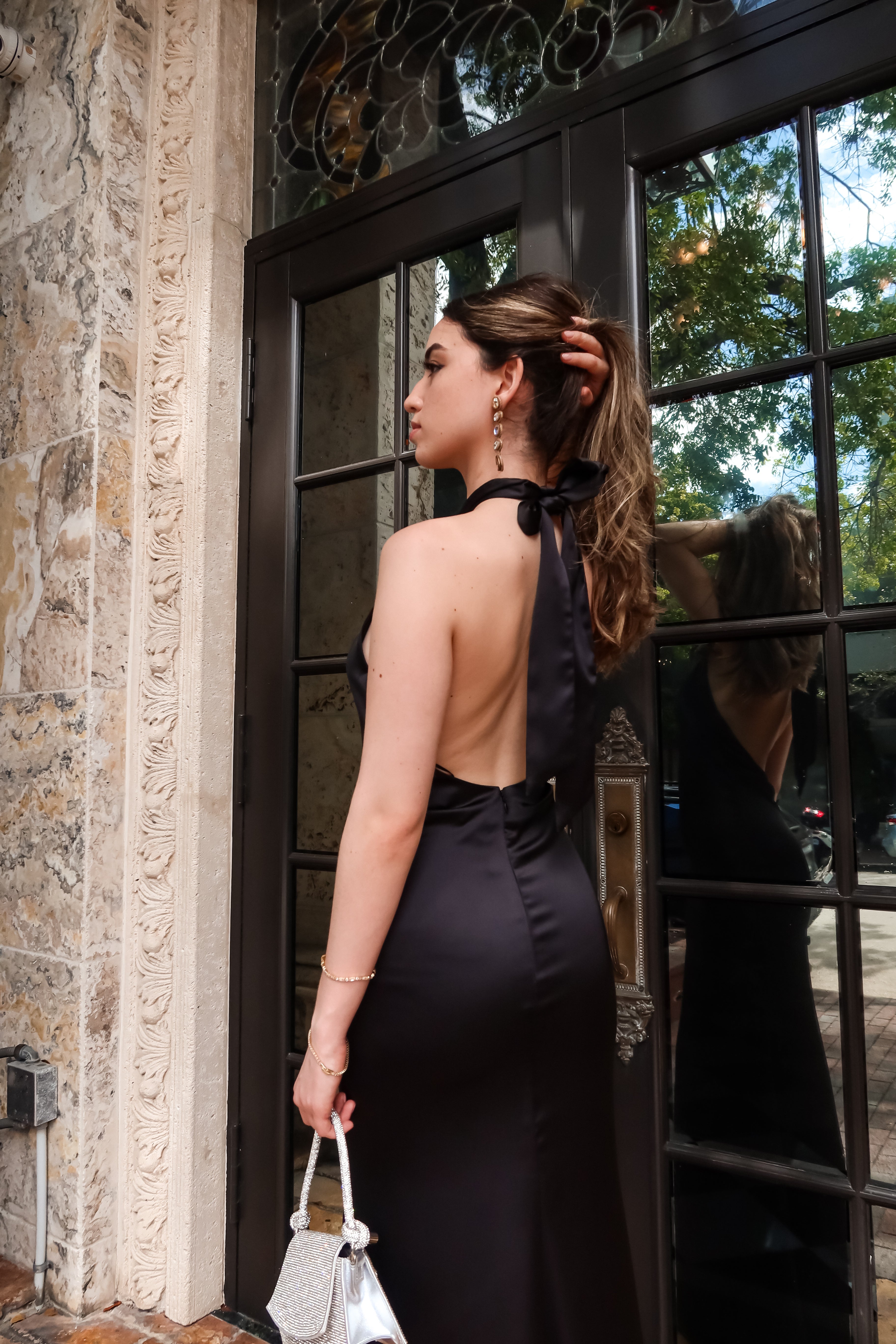 MOON OVER MIAMI SATIN MAXI DRESS