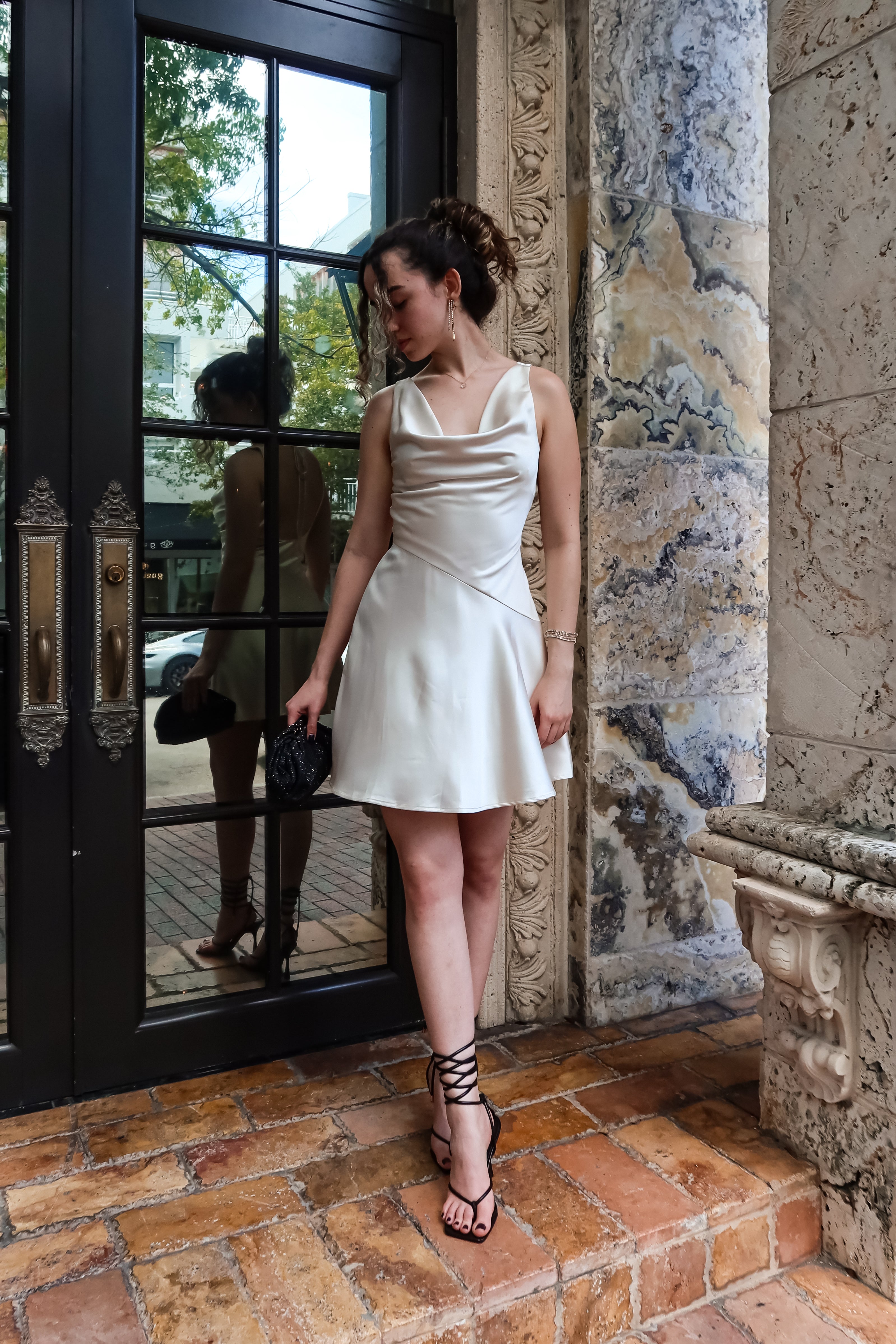 FOUR SEASONS SATIN MINI DRESS