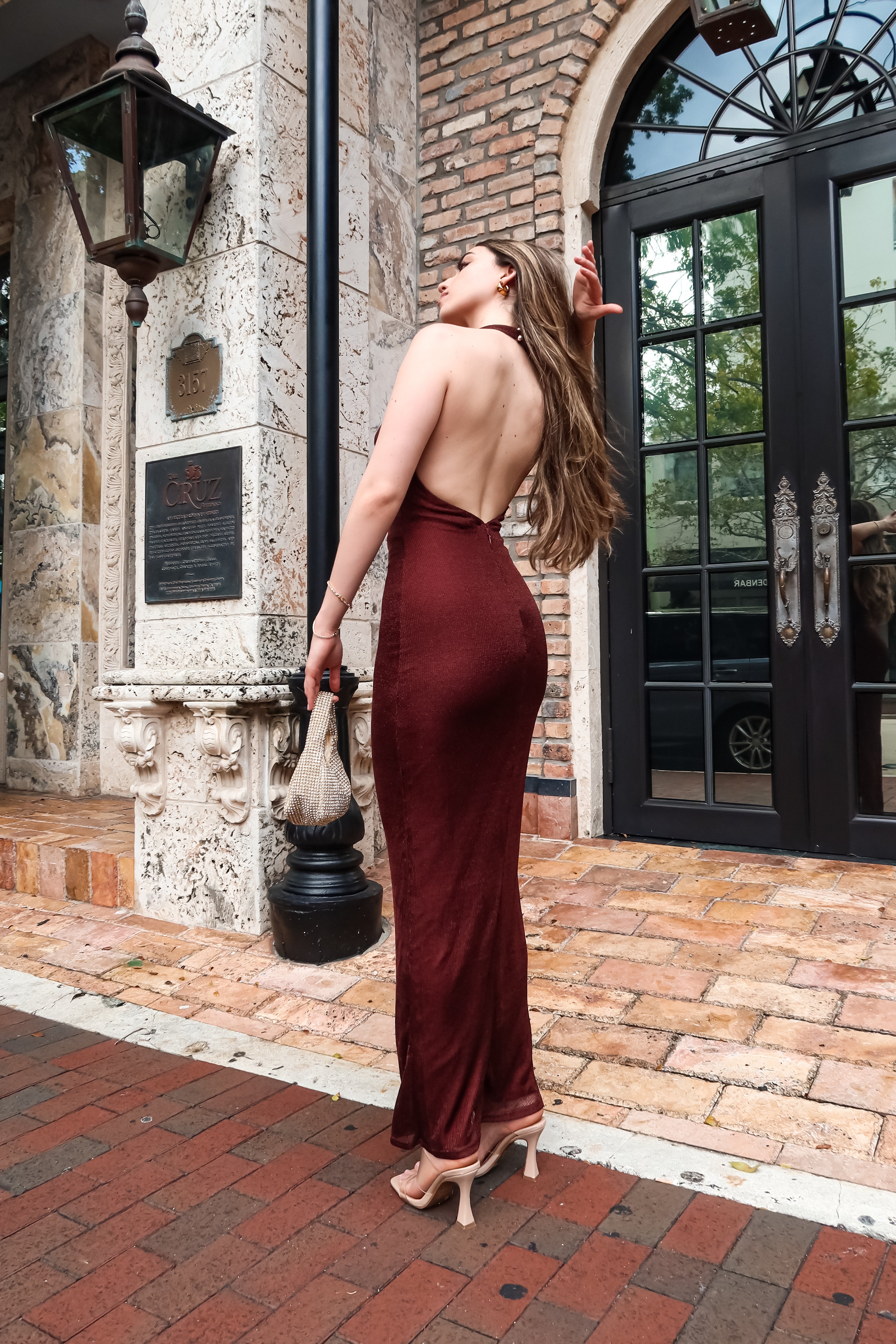 BORDEAUX MUSE KNIT MAXI DRESS-MERLOT