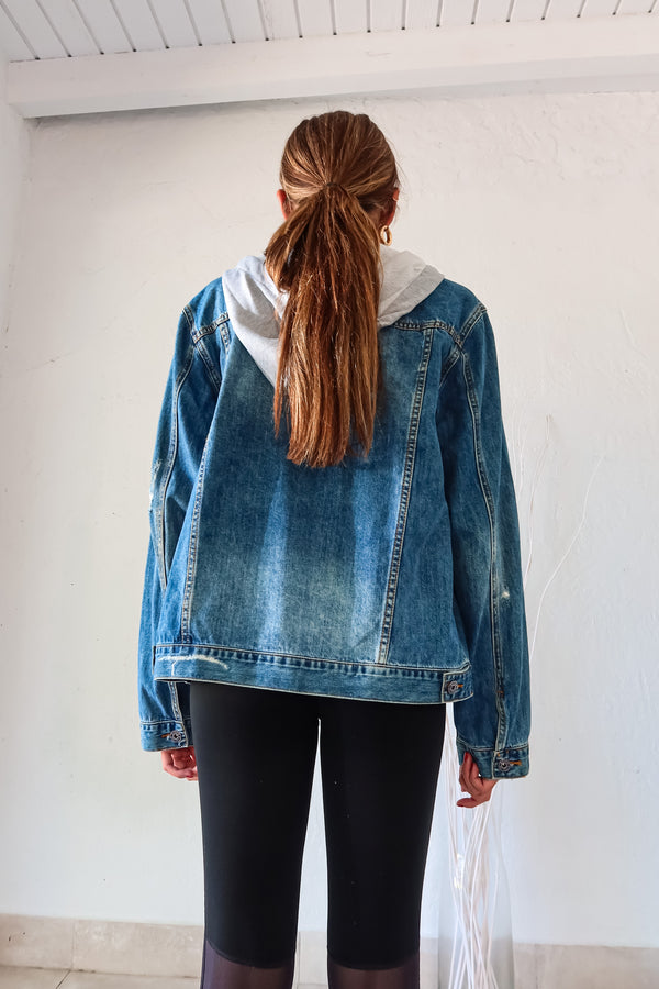 ROAD TRIP HOODED DENIM JACKET