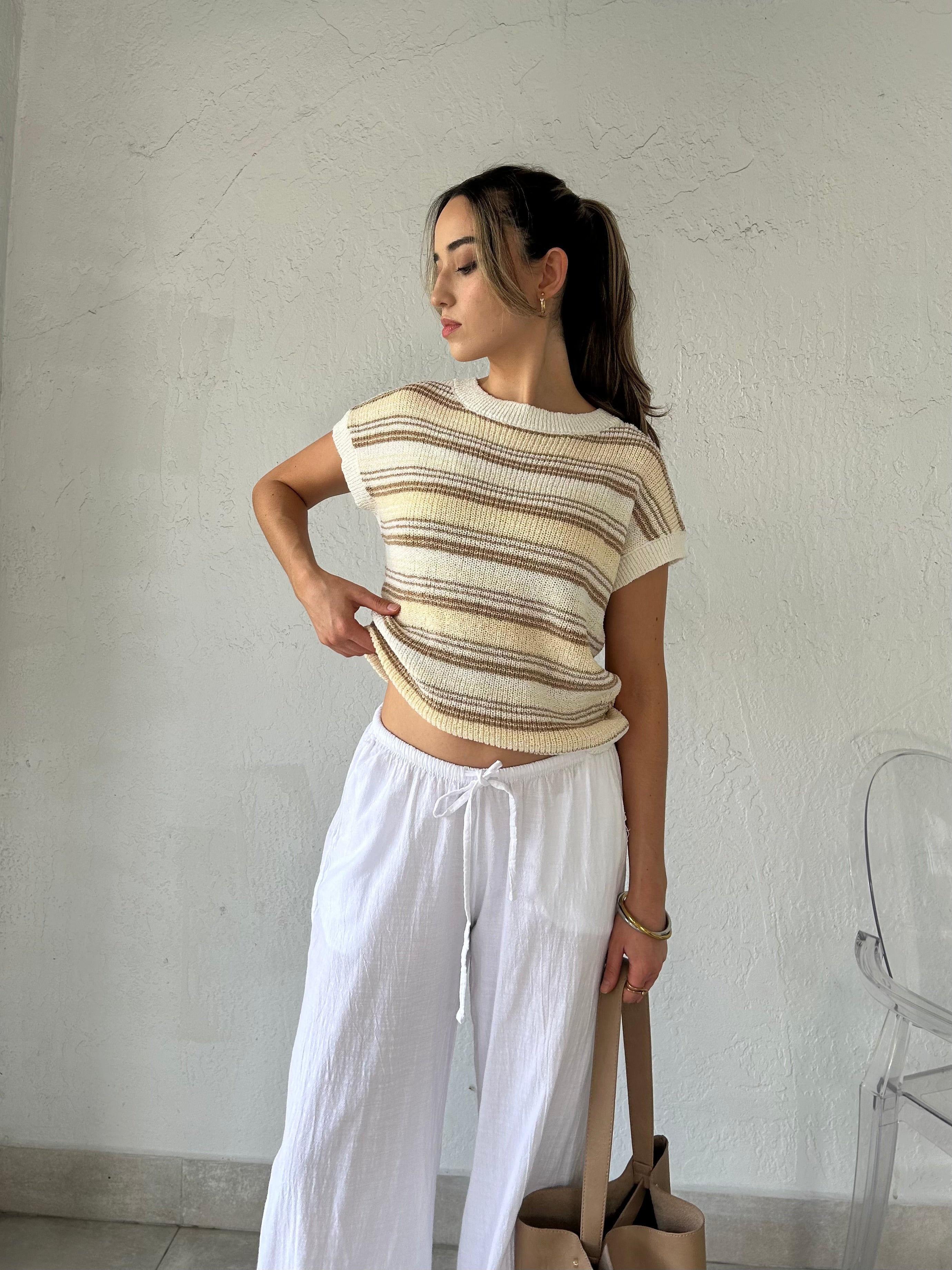 AFTER SUNRISE CROPPED KNIT TOP