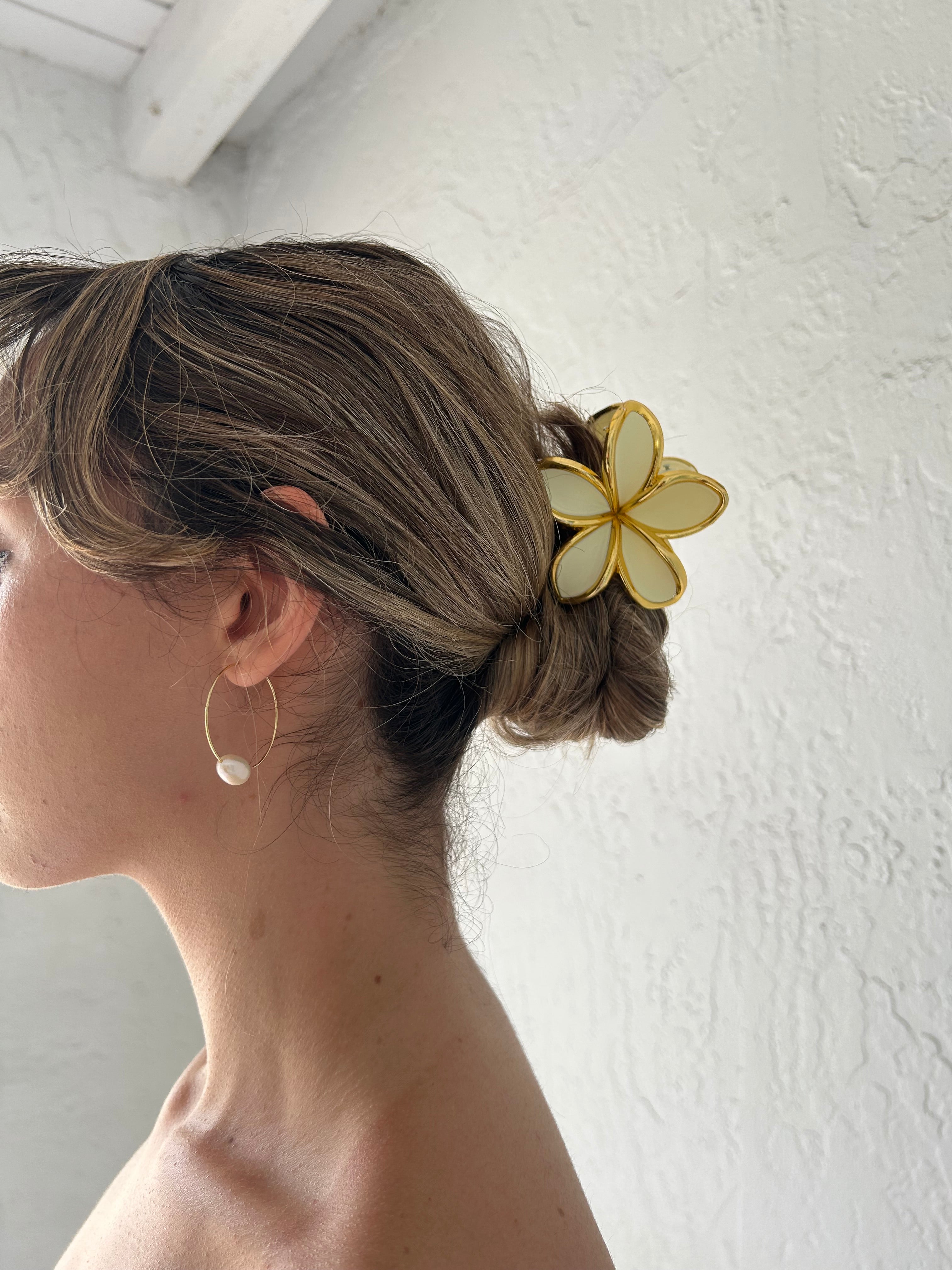 YELLOW FLOWER HAIR CLIP