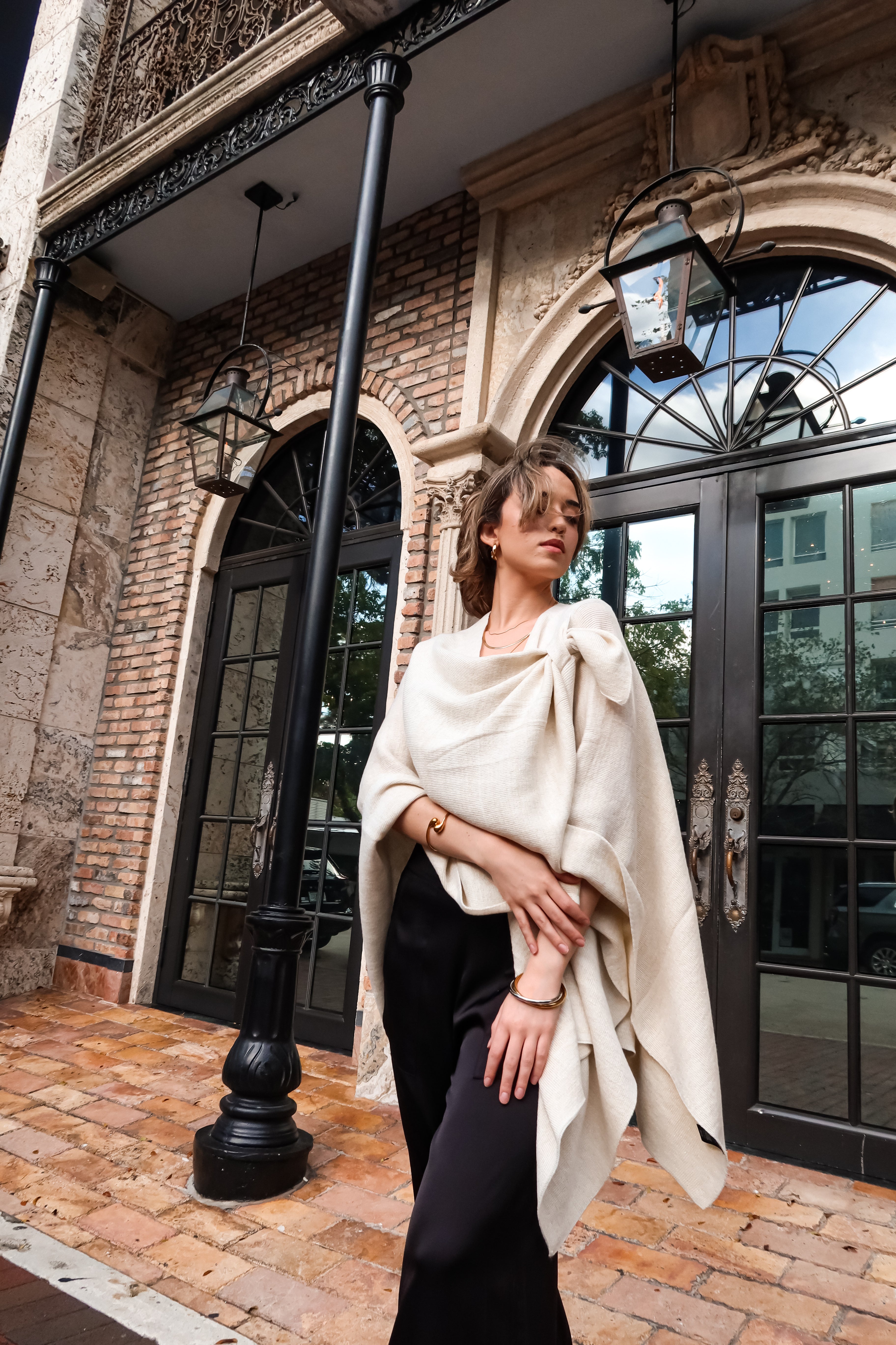 LUREX PONCHO CARDIGAN