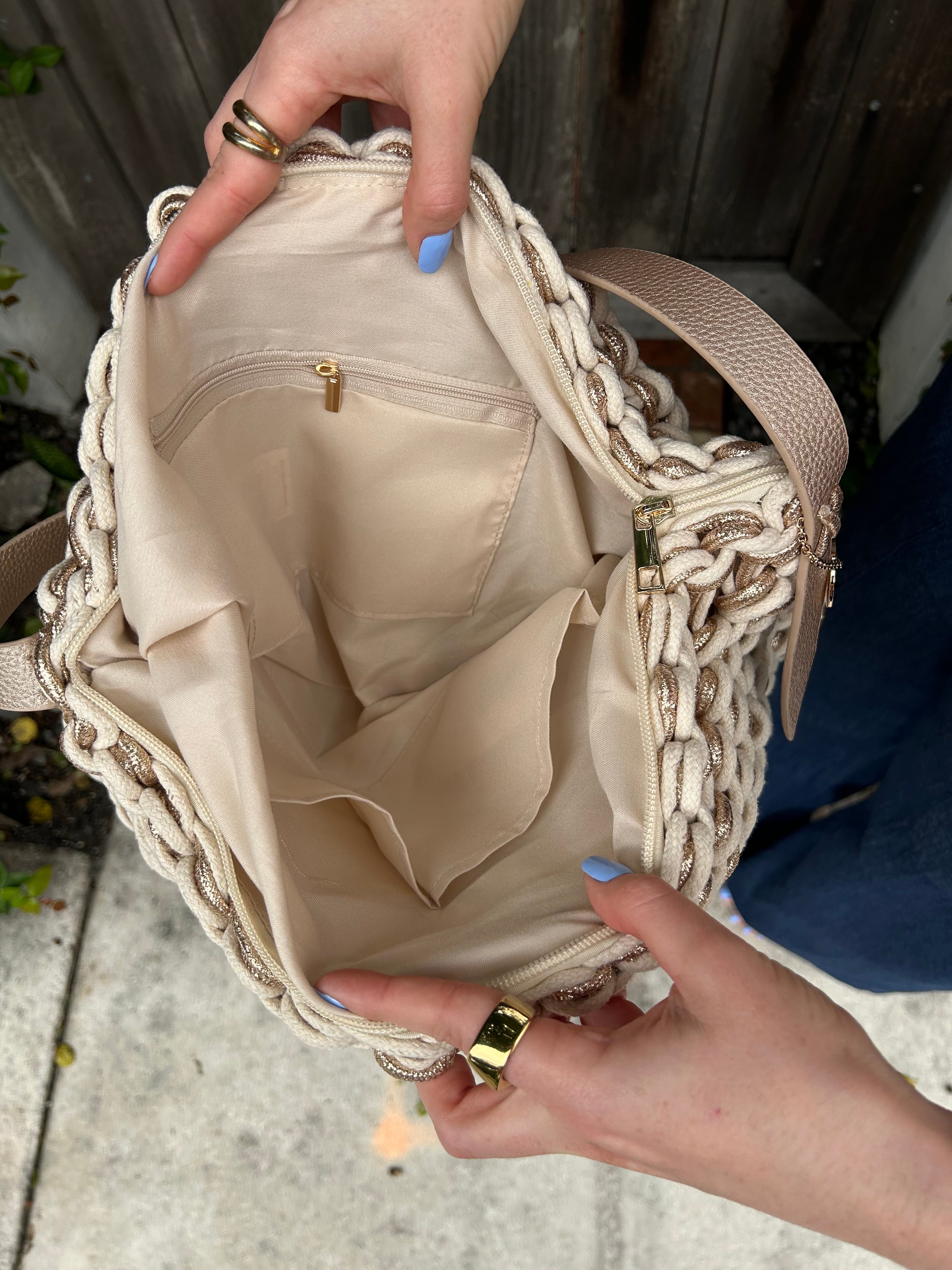 MIAMI SUNSET KNIT LUREX BAG