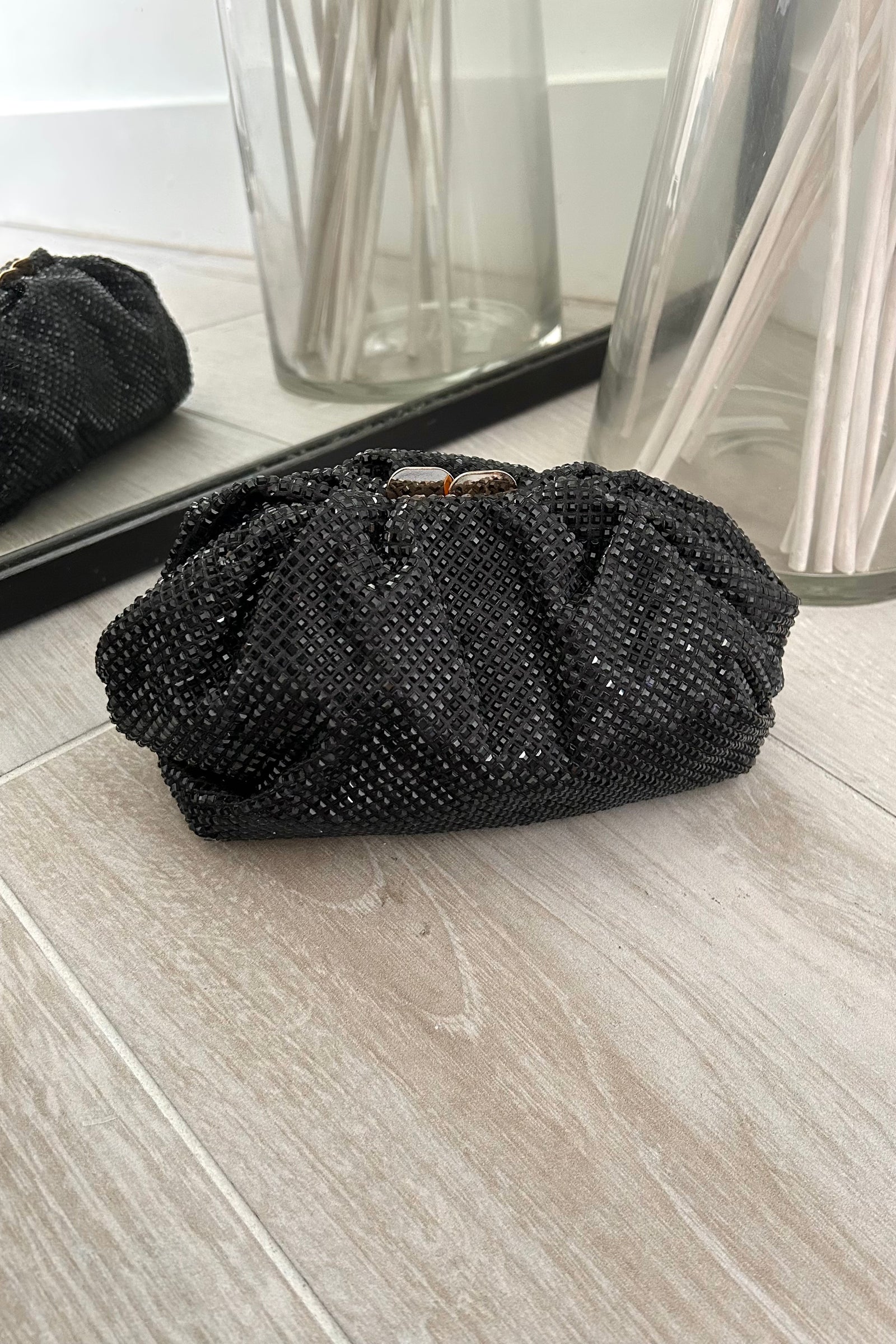 Black rhinestone bag sale