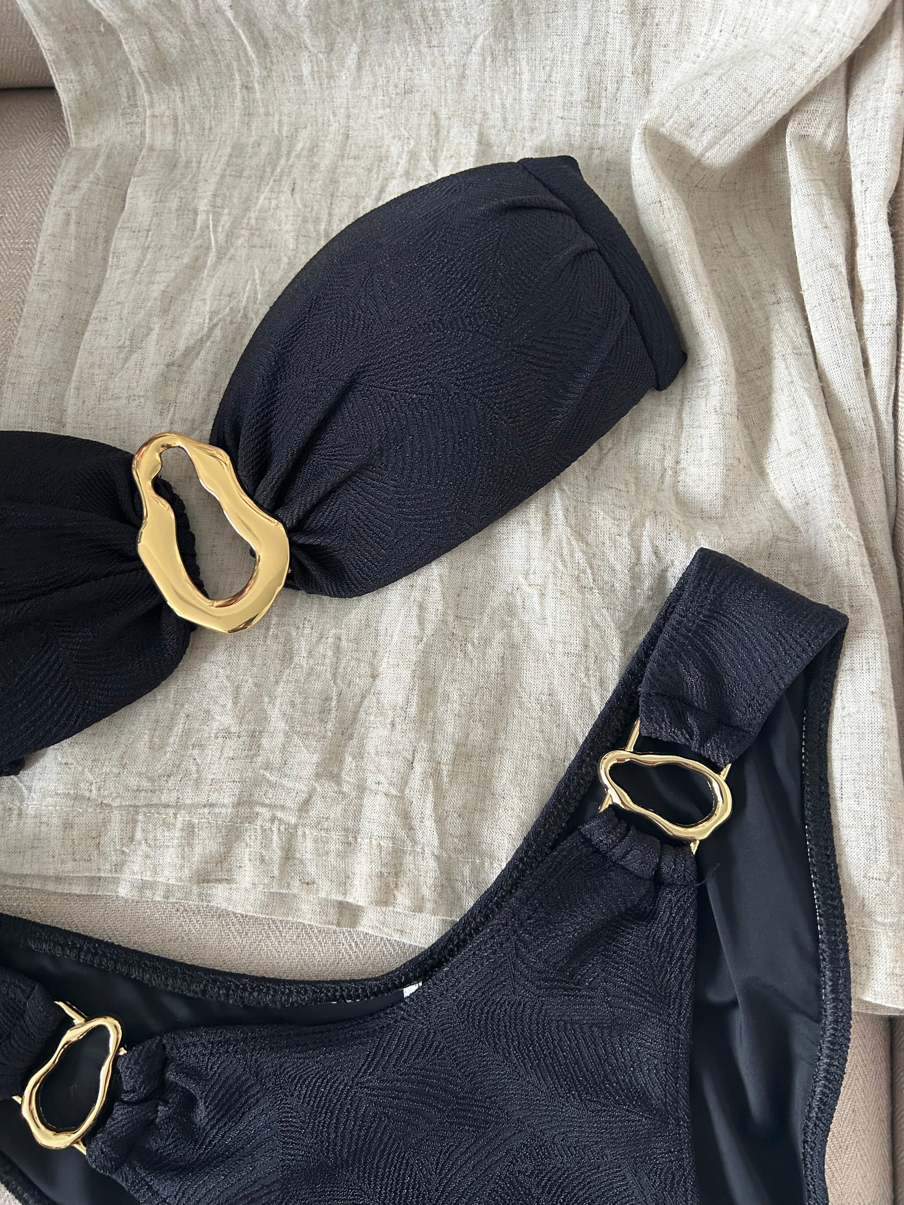 LUXE LEAF BANDEAU BIKINI SET