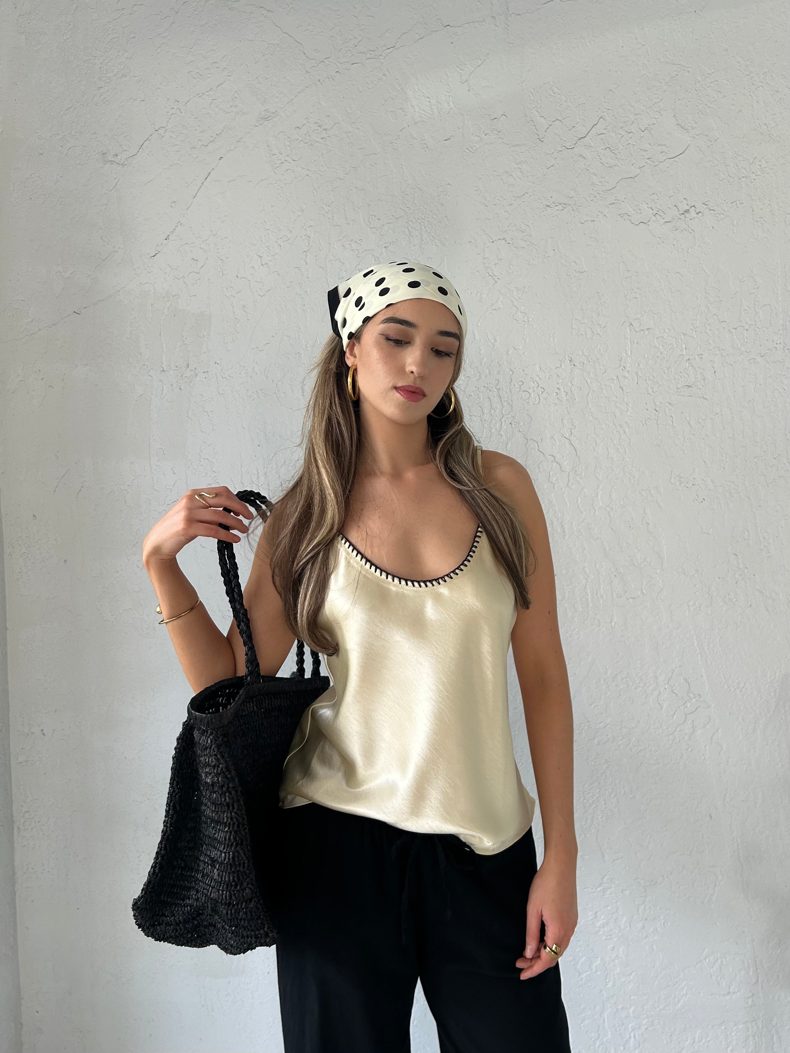 POLKA DOT SATIN SCARF