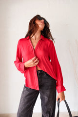 GABLES LONG SLEEVE BLOUSE - RED